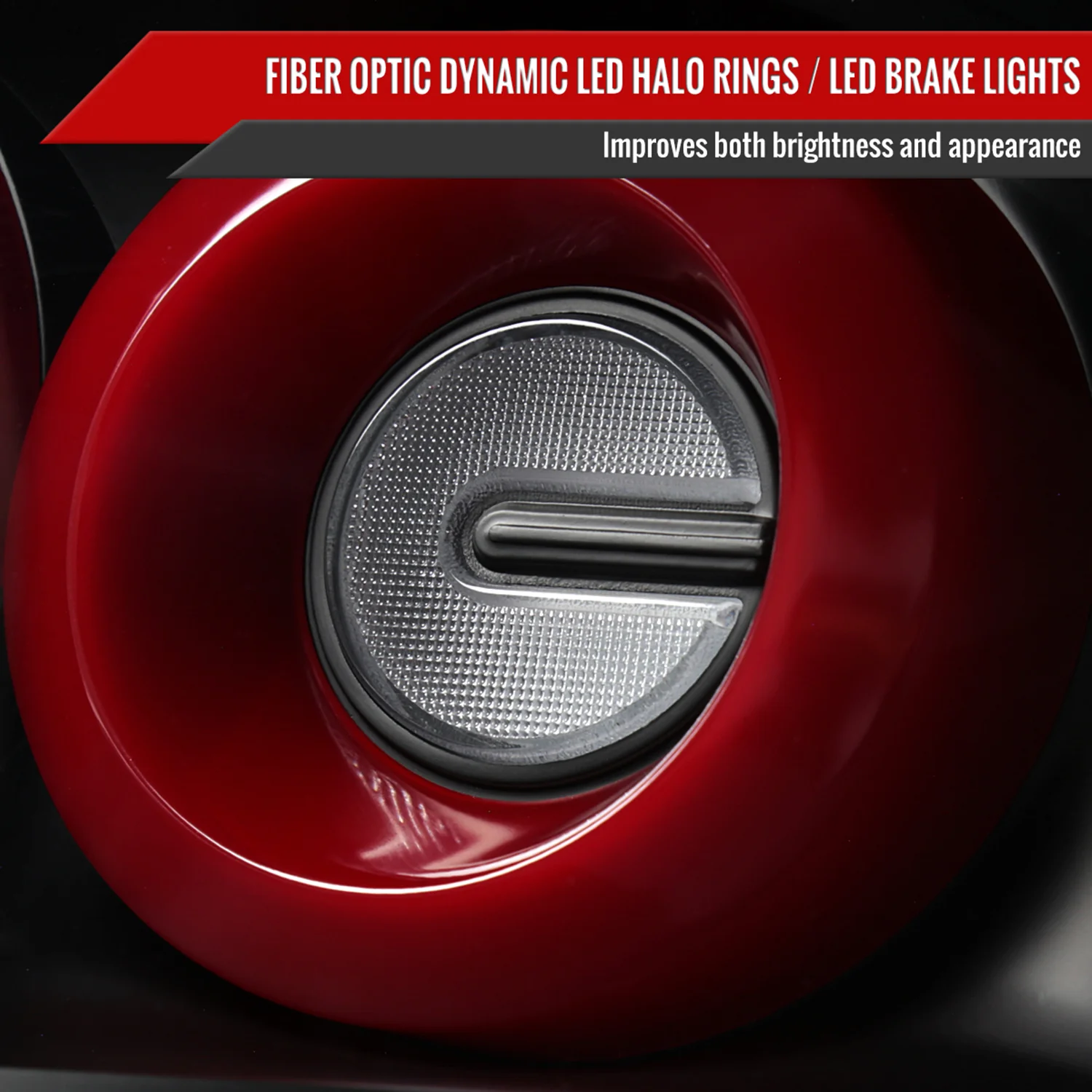 2003-2007 Infiniti G35 Coupe Red LED Halo Signal Tail Lights Matt Black/Clear - Image 4