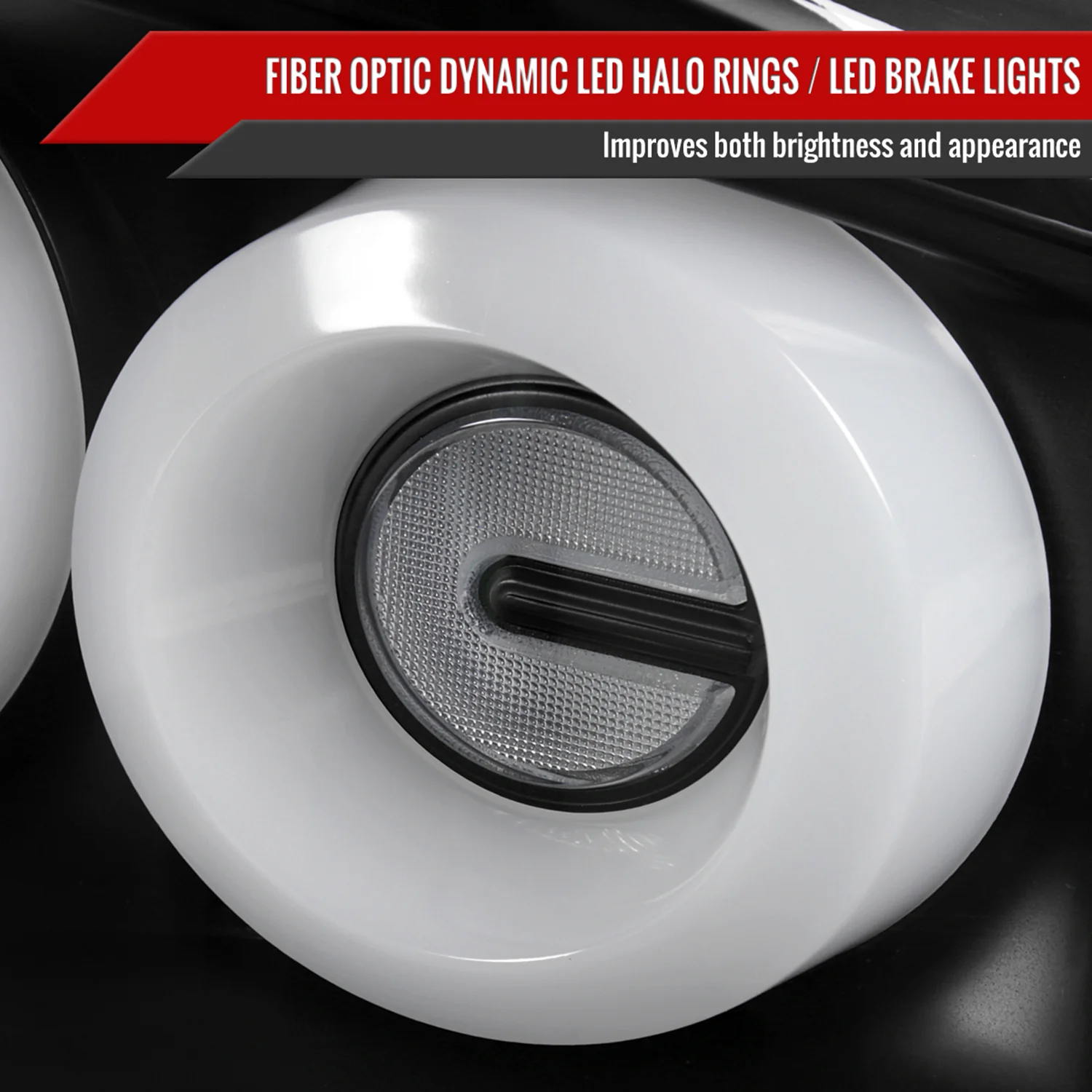 2003-2007 Infiniti G35 Coupe White LED Halo Signal Tail Light Matt Black/Clear - Image 4