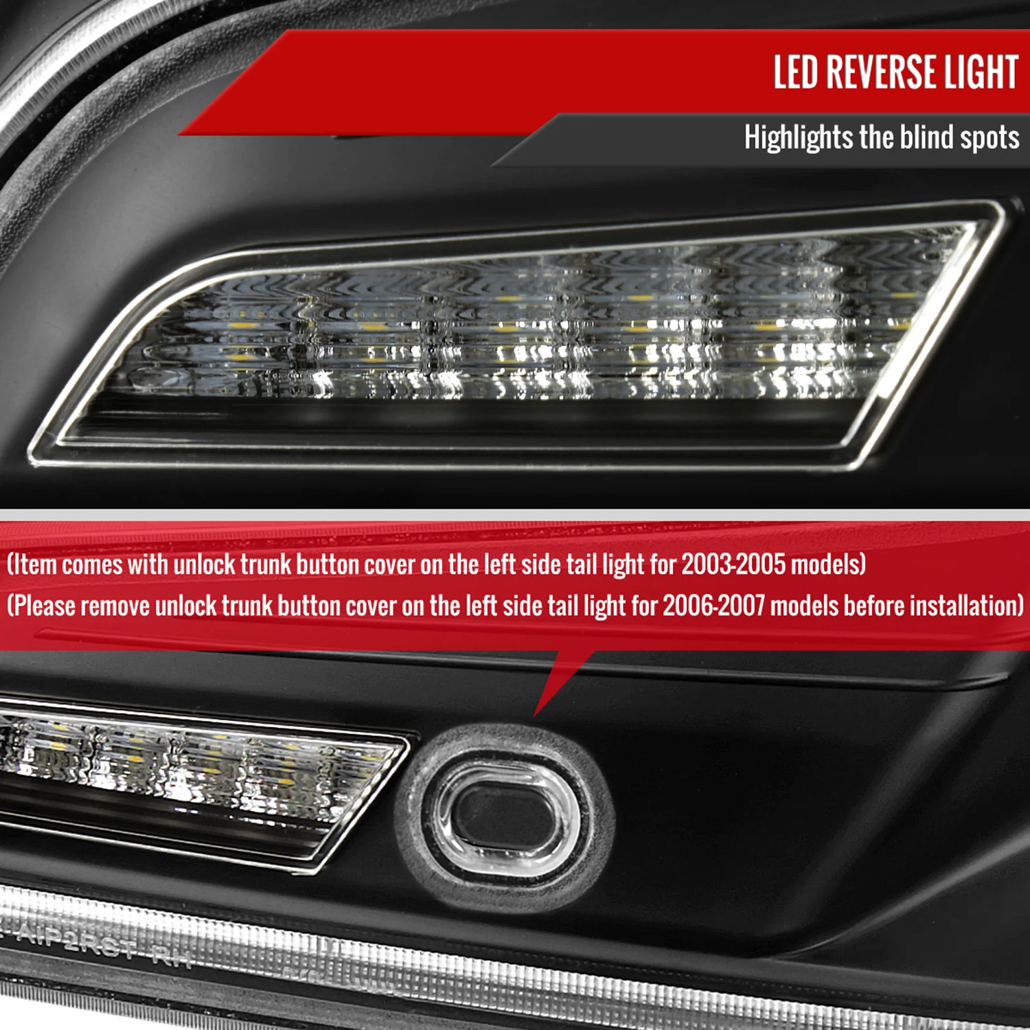 2003-2007 Infiniti G35 Coupe White LED Halo Signal Tail Light Matt Black/Clear - Image 6
