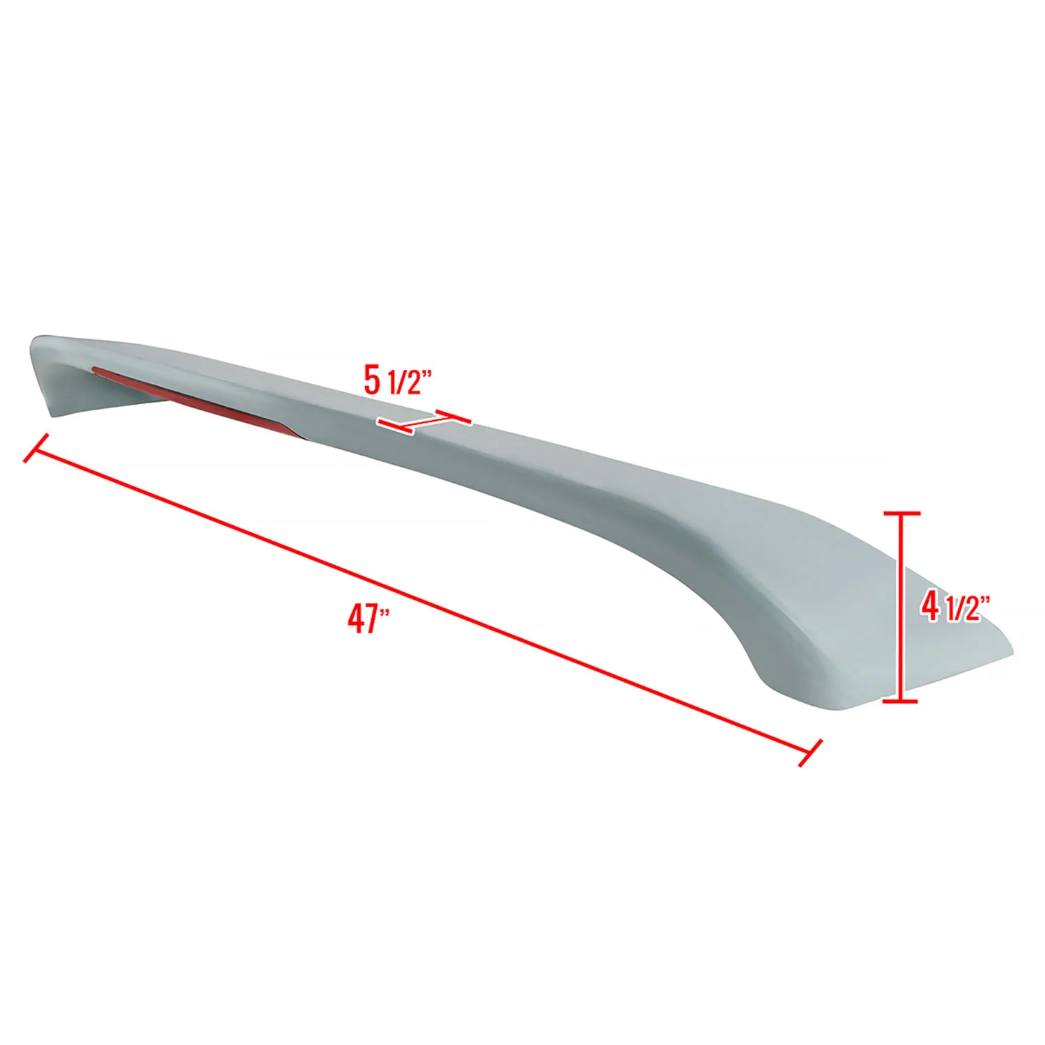 2003-2008 Mazda 6 Sedan Grey Primer Factory Rear Trunk Spoiler LED Brake Light - Image 2