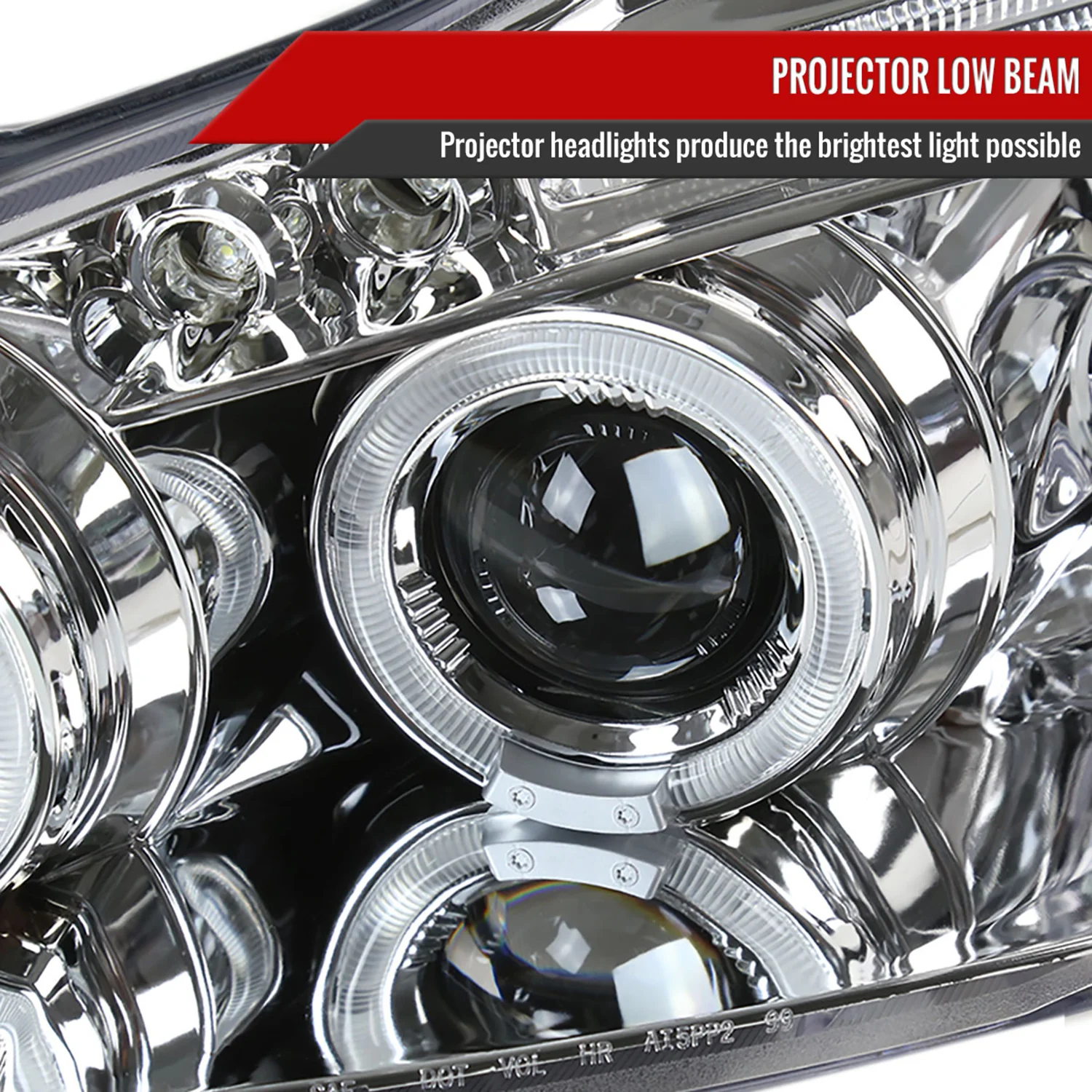 2003-2008 Toyota Corolla Dual Halo Projector Headlights Chrome/Clear Lens - Image 3