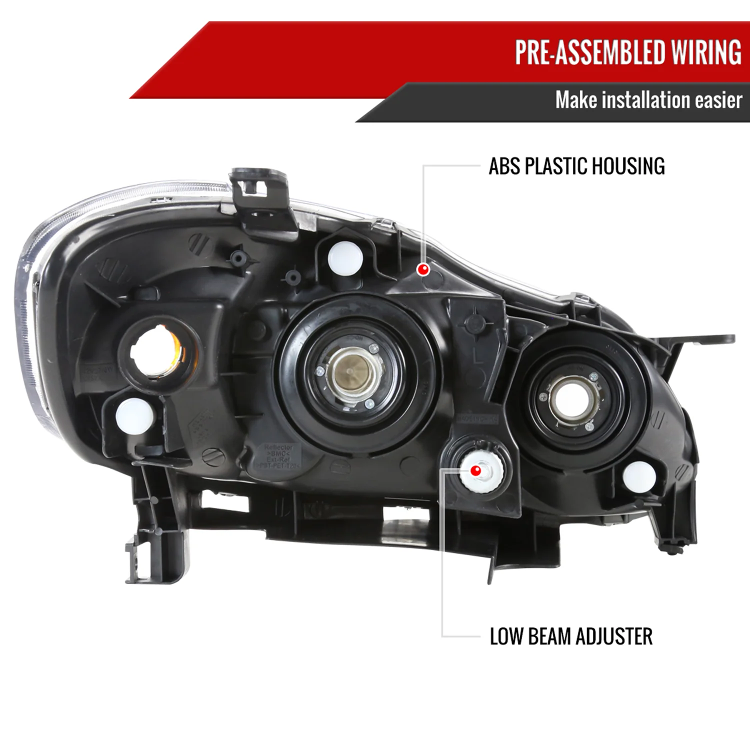 2003-2008 Toyota Corolla Factory Style Headlights Chrome/Light Smoke Lens - Image 7