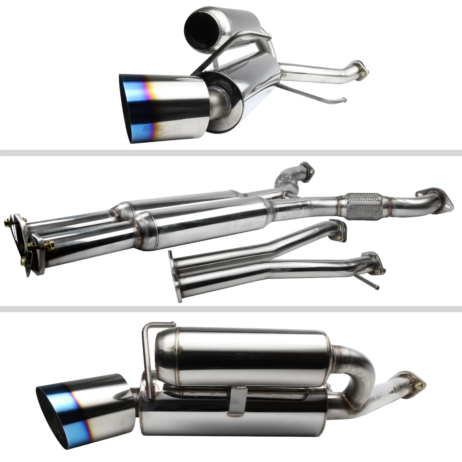 2003-2009 Nissan 350Z Coupe/Convertible Steel Dual Catback Exhaust Burnt Tips - Image 7