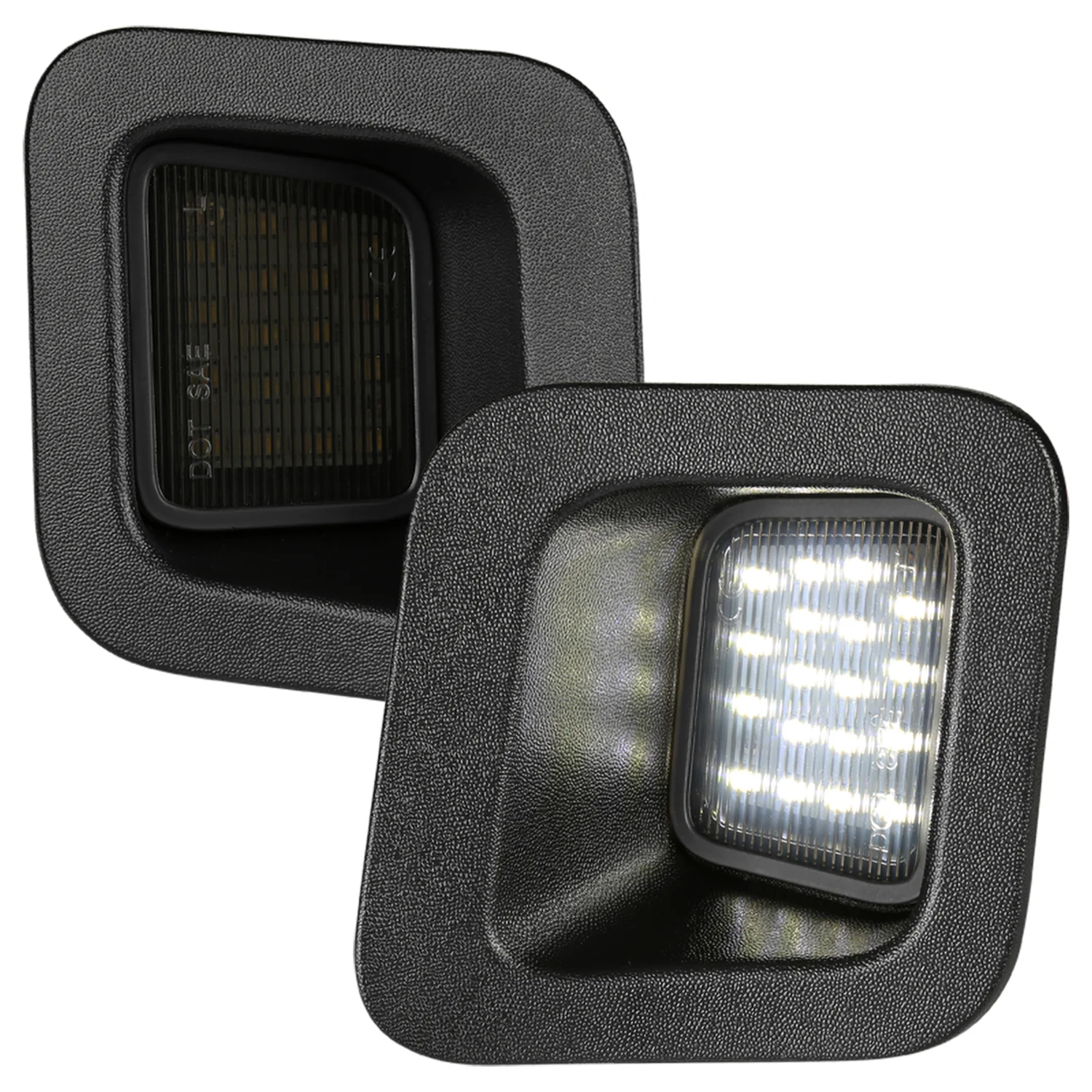2003-2018 Dodge RAM 1500 2500 3500 Rear LED License Plate Lights Black/Smoke