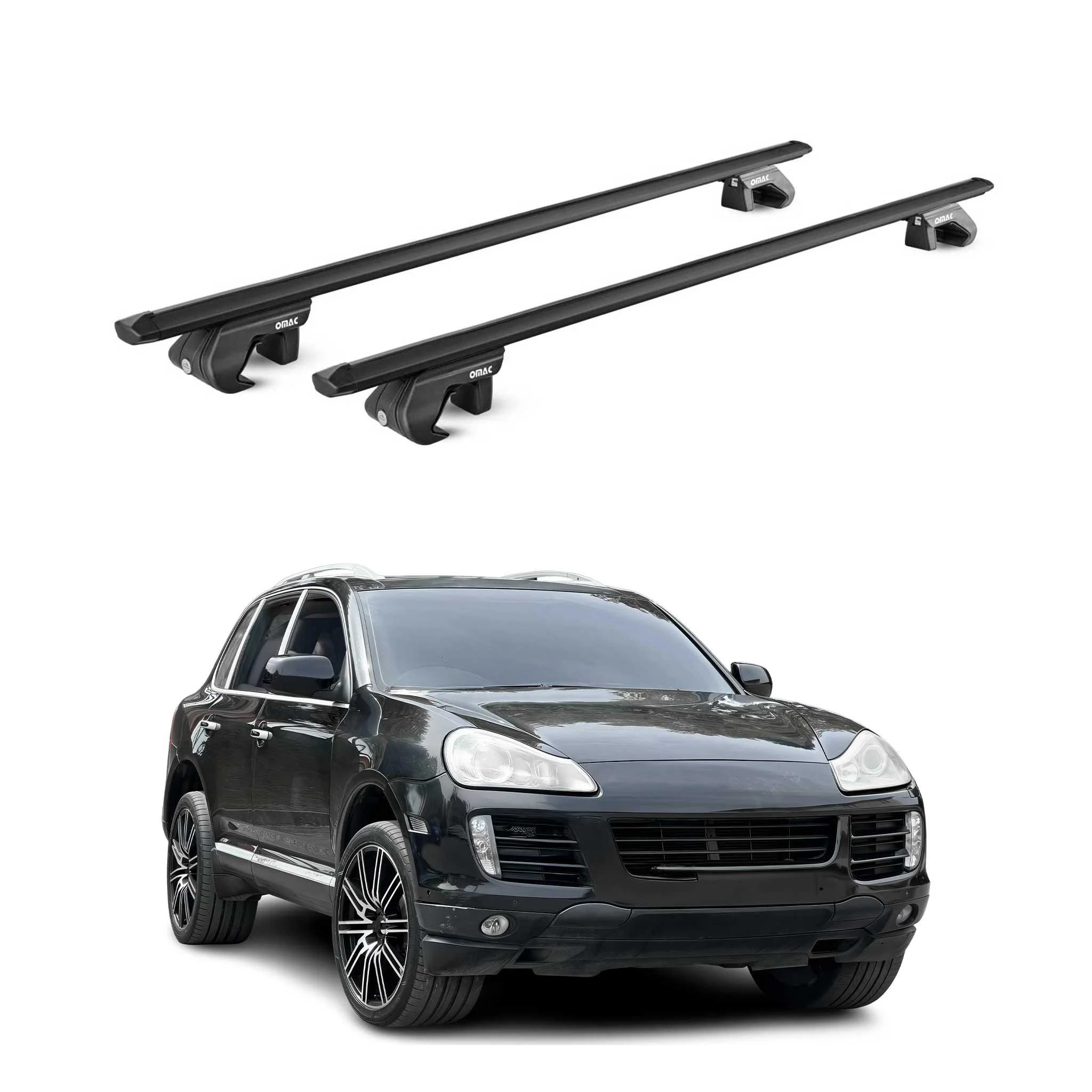 2003-2018 Porsche Cayenne Roof Rack Cross Bars Black
