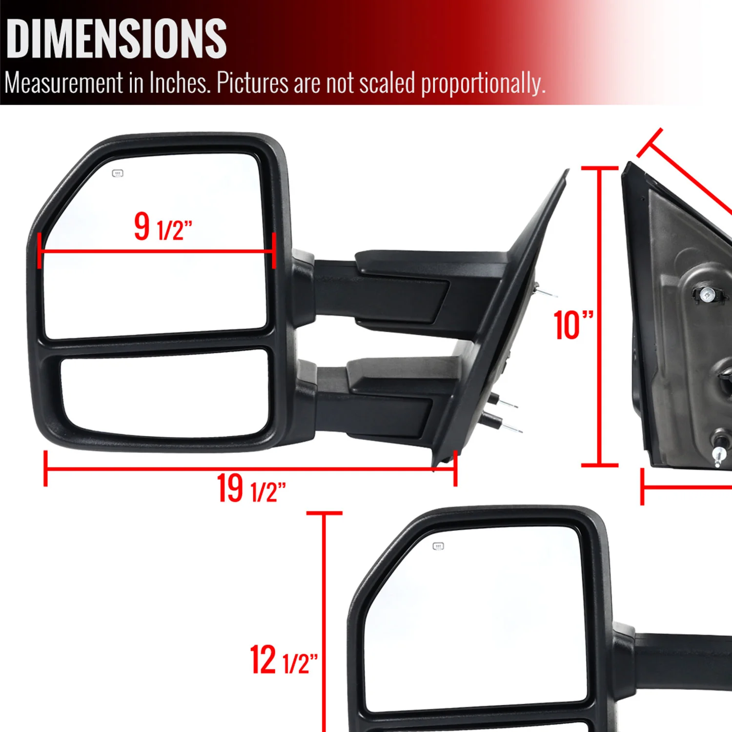 2004-2006 Ford F-150 Chrome Heated Towing Mirrors Smoke Lens & Turn Signal - Image 8