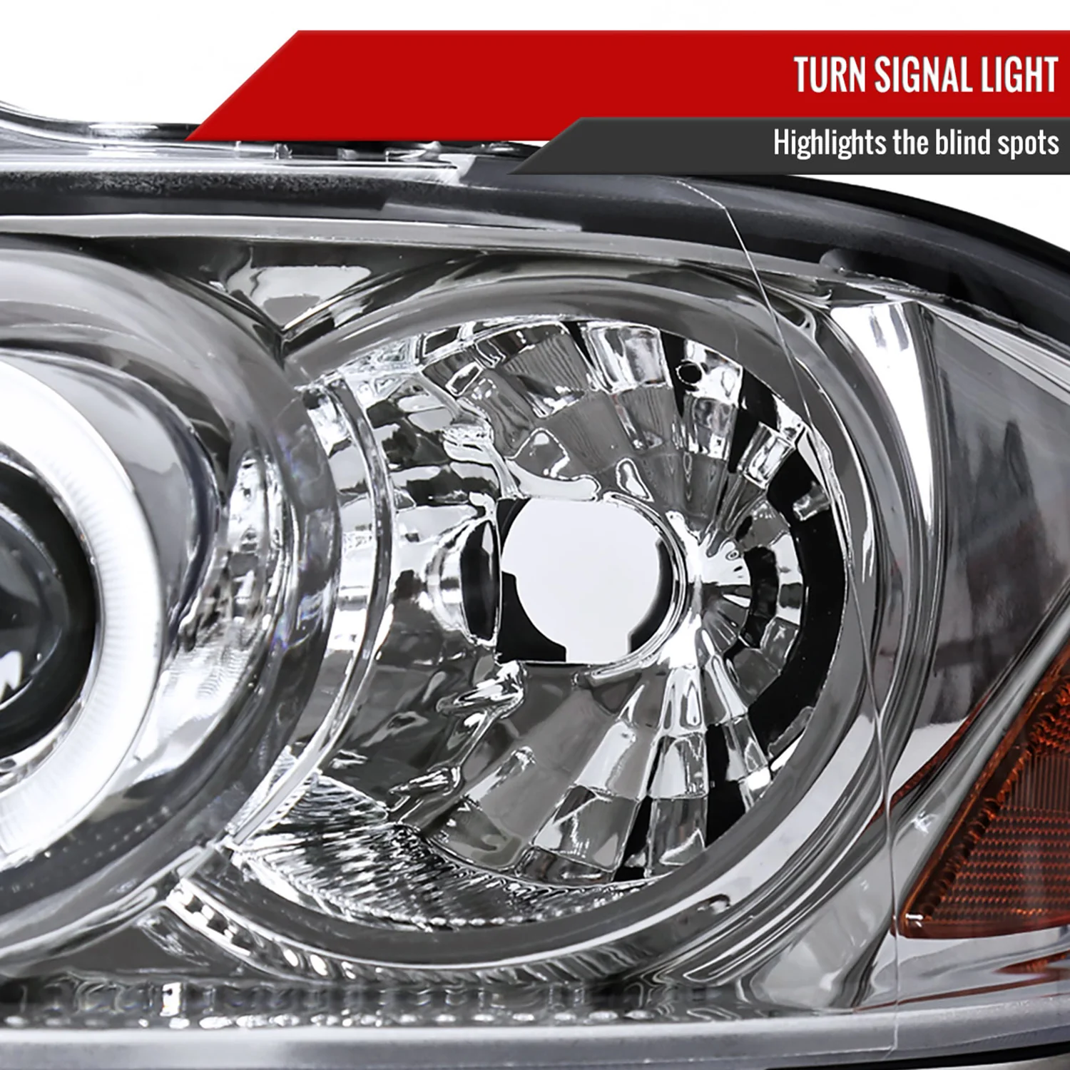 2004-2006 Nissan Sentra Dual Halo Projector Headlights Chrome/Clear Lens - Image 5
