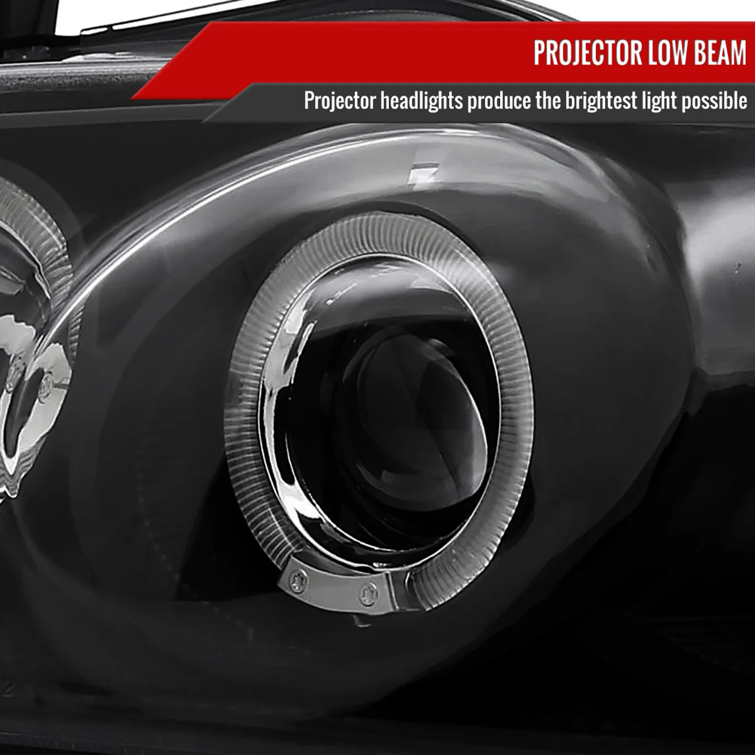 2004-2006 Nissan Sentra Dual Halo Projector Headlights Matte Black/Clear Lens - Image 3