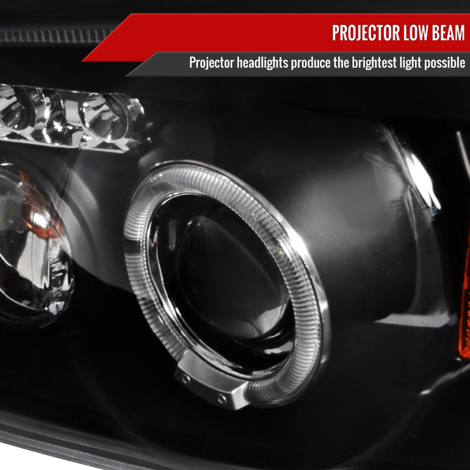 2004-2007 Chevy Malibu Dual Halo Projector Headlights Matte Black/Clear Lens - Image 3