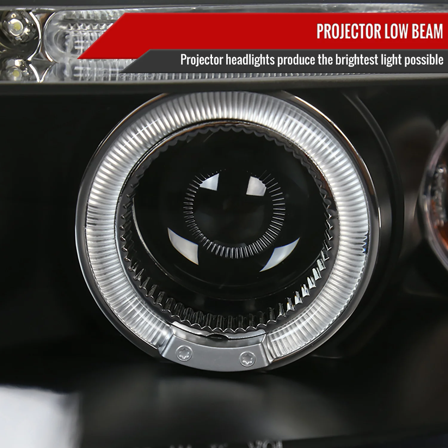 2004-2008 Chevy Aveo Dual Halo Projector Headlights Matte Black/Clear Lens - Image 3