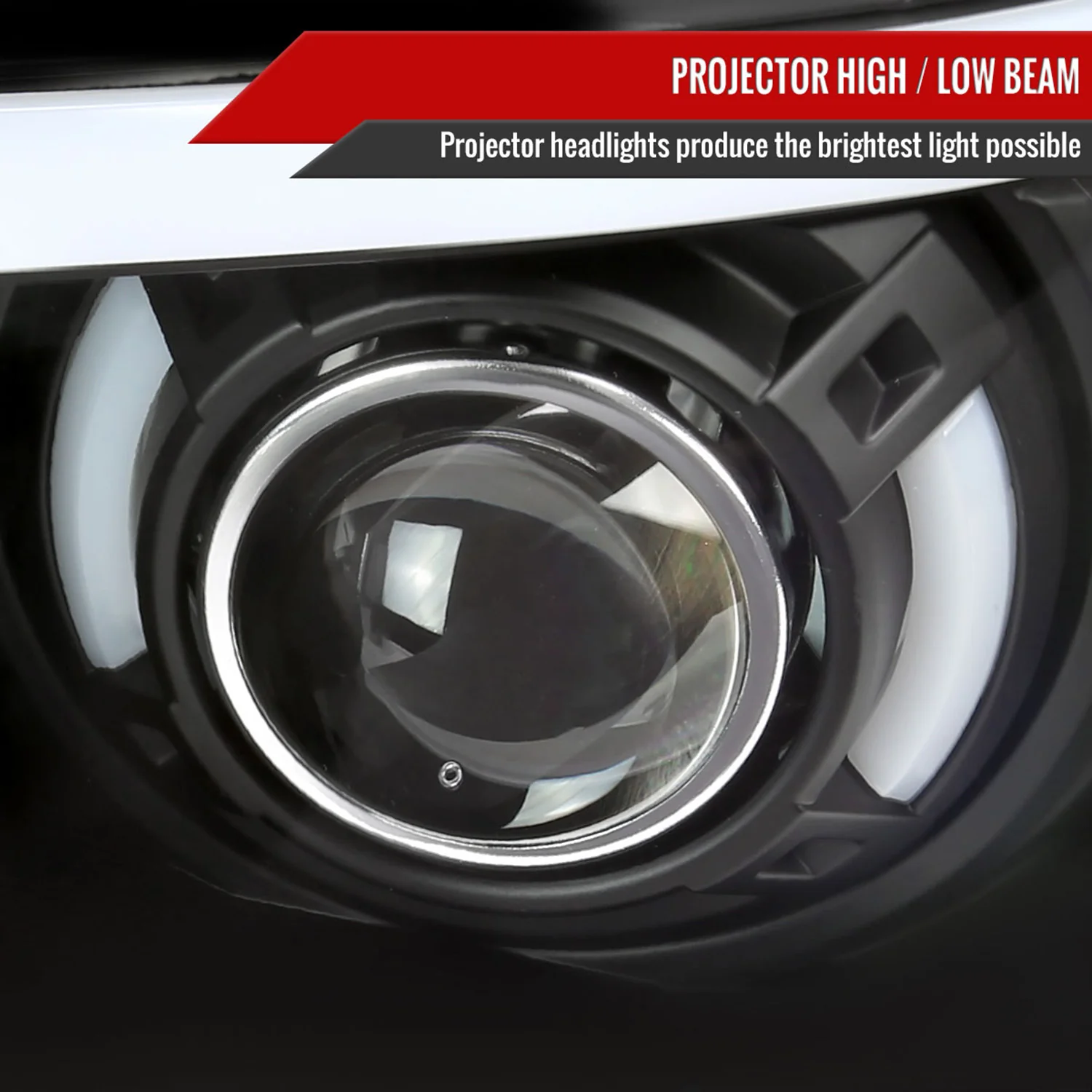 2004-2008 Ford F-150/06-2008 Lincoln Mark LT LED Tube Projector Headlights Black - Image 3