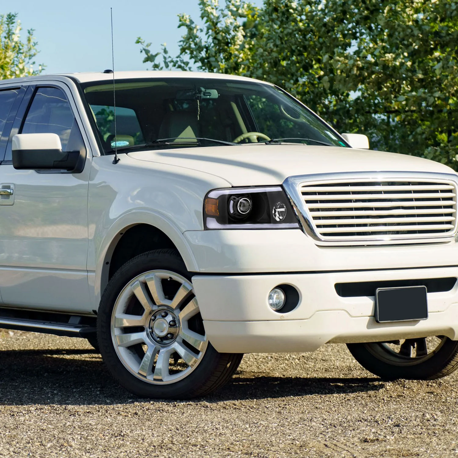 2004-2008 Ford F-150/06-2008 Lincoln Mark LT LED Tube Projector Headlights Black - Image 9