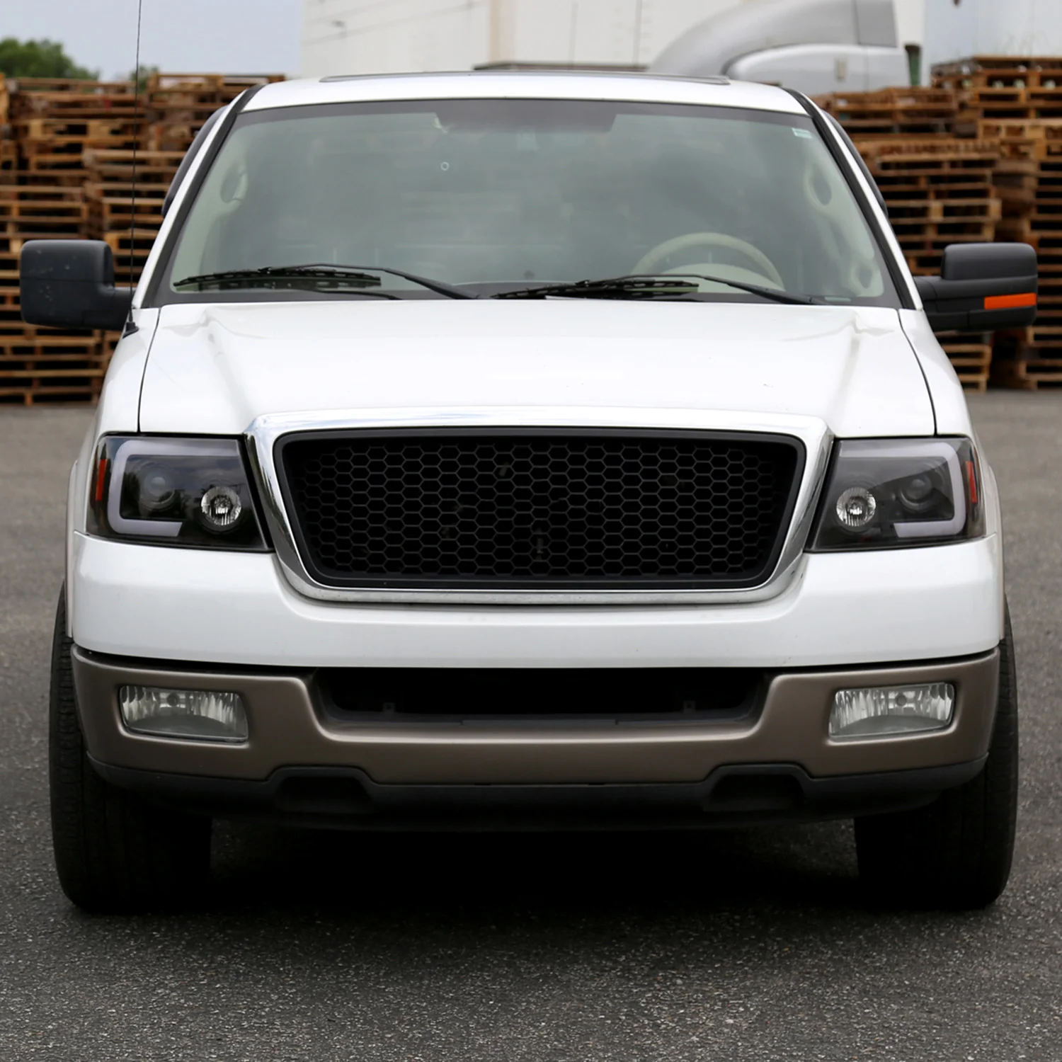 2004-2008 Ford F-150/Lincoln Mark LT LED CBar Projector Headlights Black - Image 10