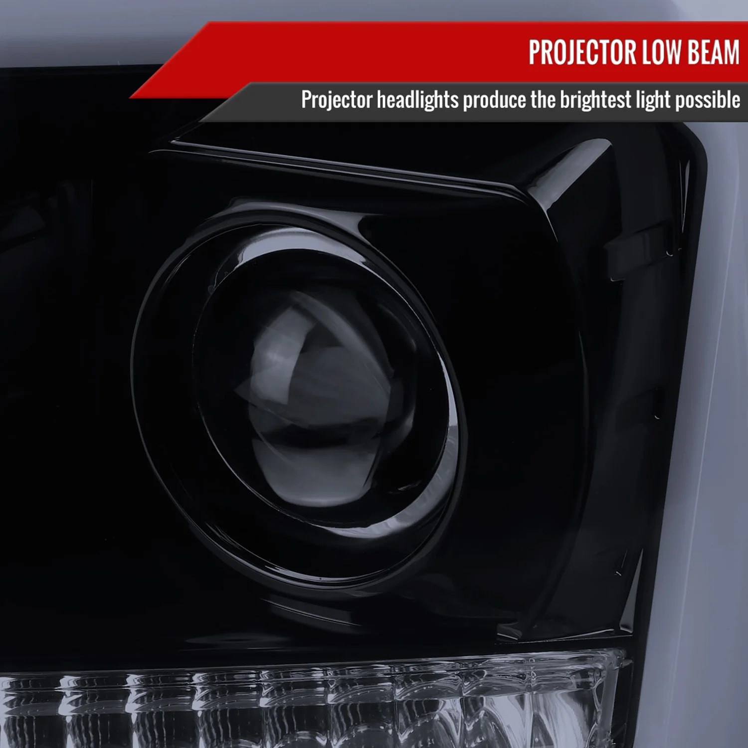 2004-2008 Ford F-150/Lincoln Mark LT LED CBar Projector Headlights Smoke - Image 3