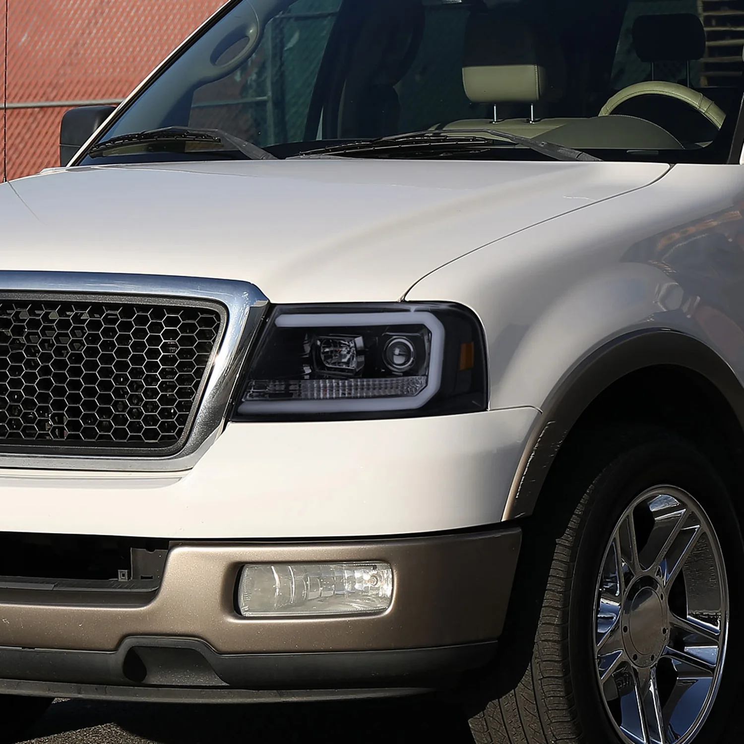 2004-2008 Ford F-150/Lincoln Mark LT LED CBar Projector Headlights Smoke - Image 9