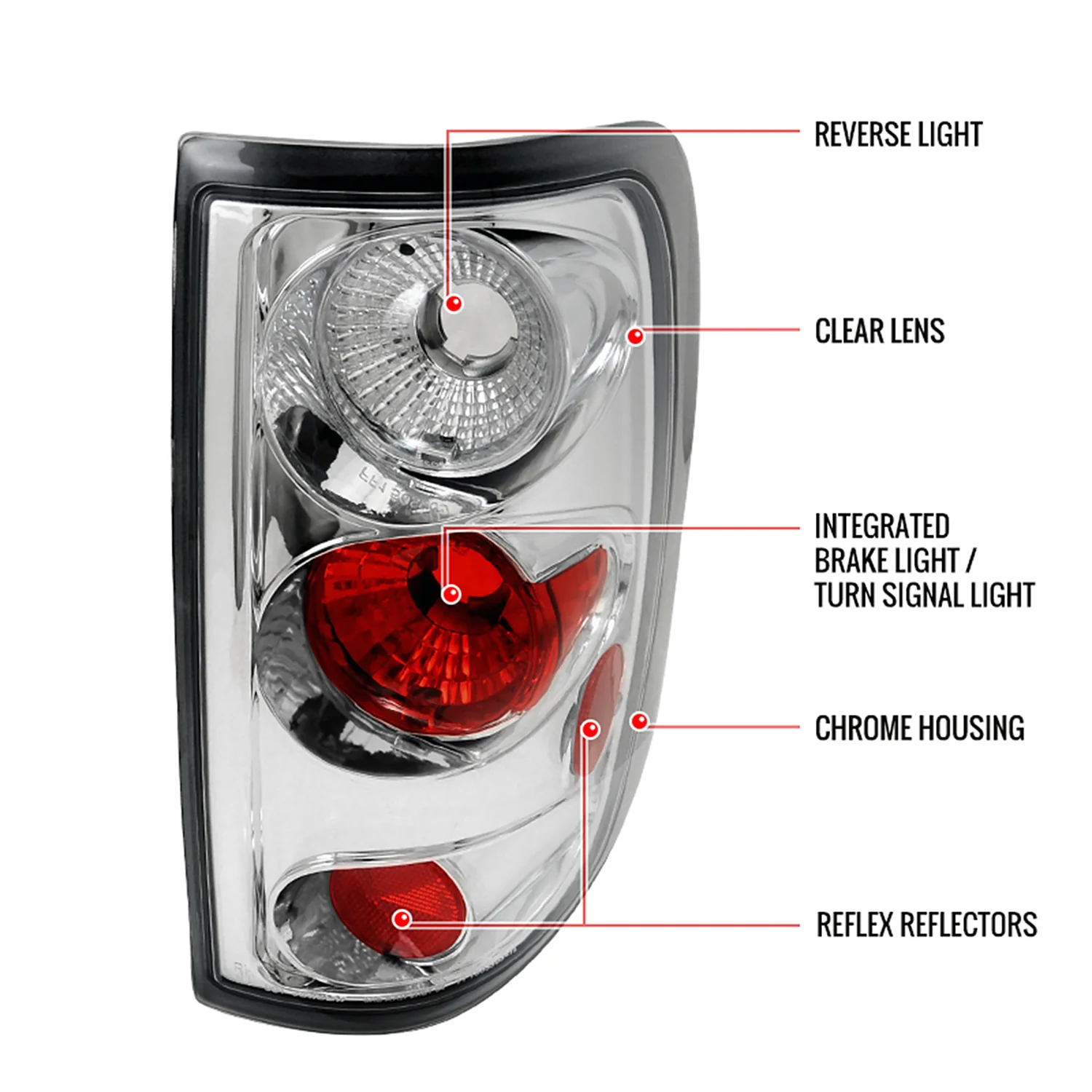 2004-2008 Ford F-150 Styleside Tail Lights Chrome Housing/Clear Lens - Image 8