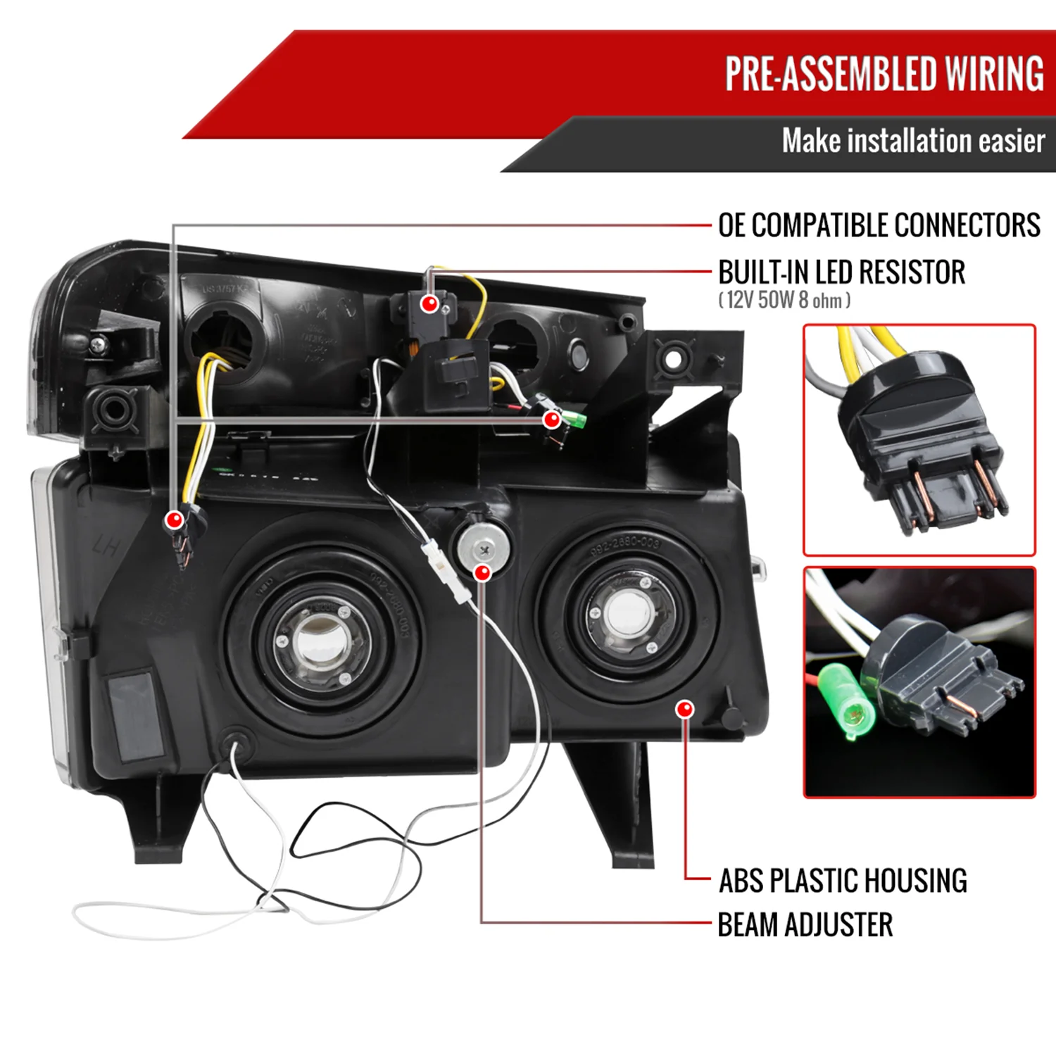 2004-2012 Chevy Colorado/ Canyon/ISUZU I-Series Factory Headlights LED Smoke - Image 7