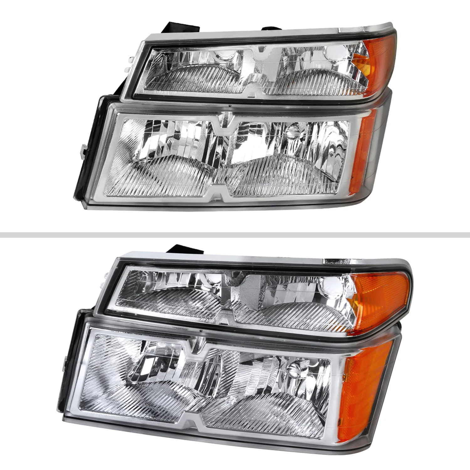 2004-2012 Chevy Colorado /Canyon Isuzu I-Series Headlights Pair Chrome - Image 2