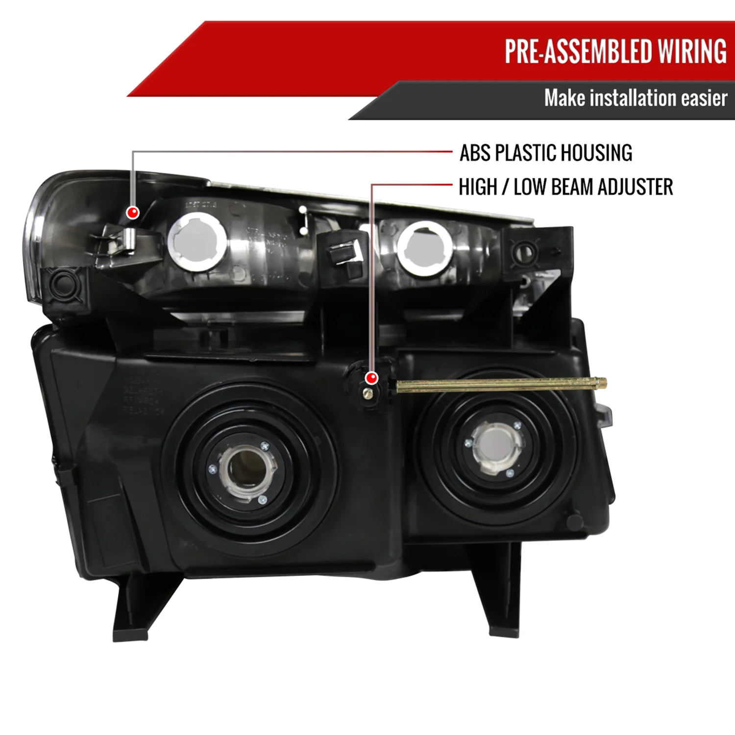 2004-2012 Chevy Colorado /Canyon Isuzu I-Series Headlights Pair Matte Black - Image 7