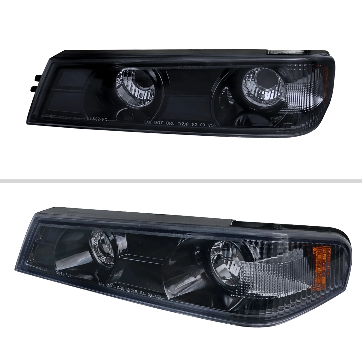 2004-2012 Chevy Colorado / GMC Canyon Corner Lights Glossy Black/Smoke Lens - Image 2