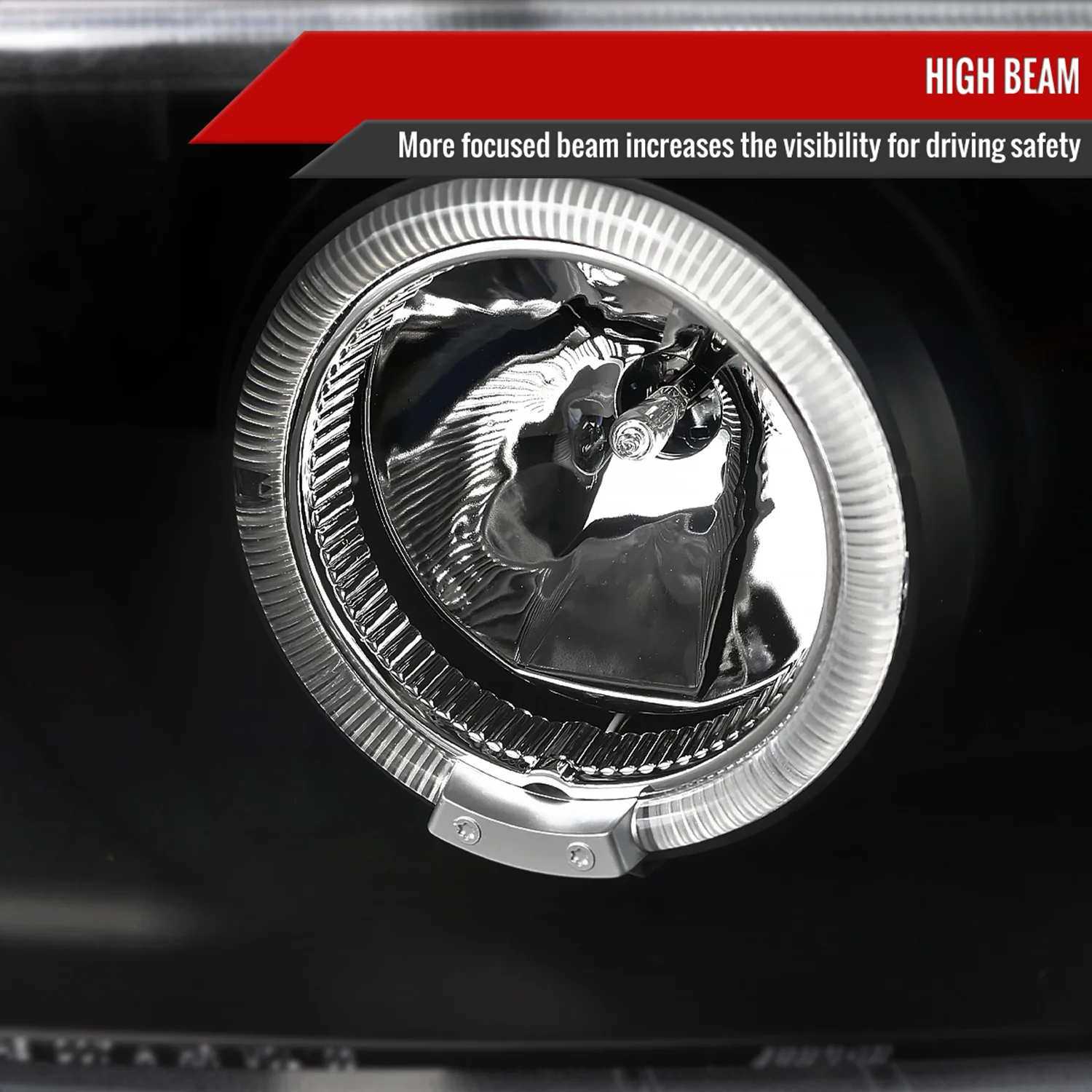 2004-2012 Chevy Colorado/ GMC Canyon Dual Halo Projector Headlights Matt Black - Image 4