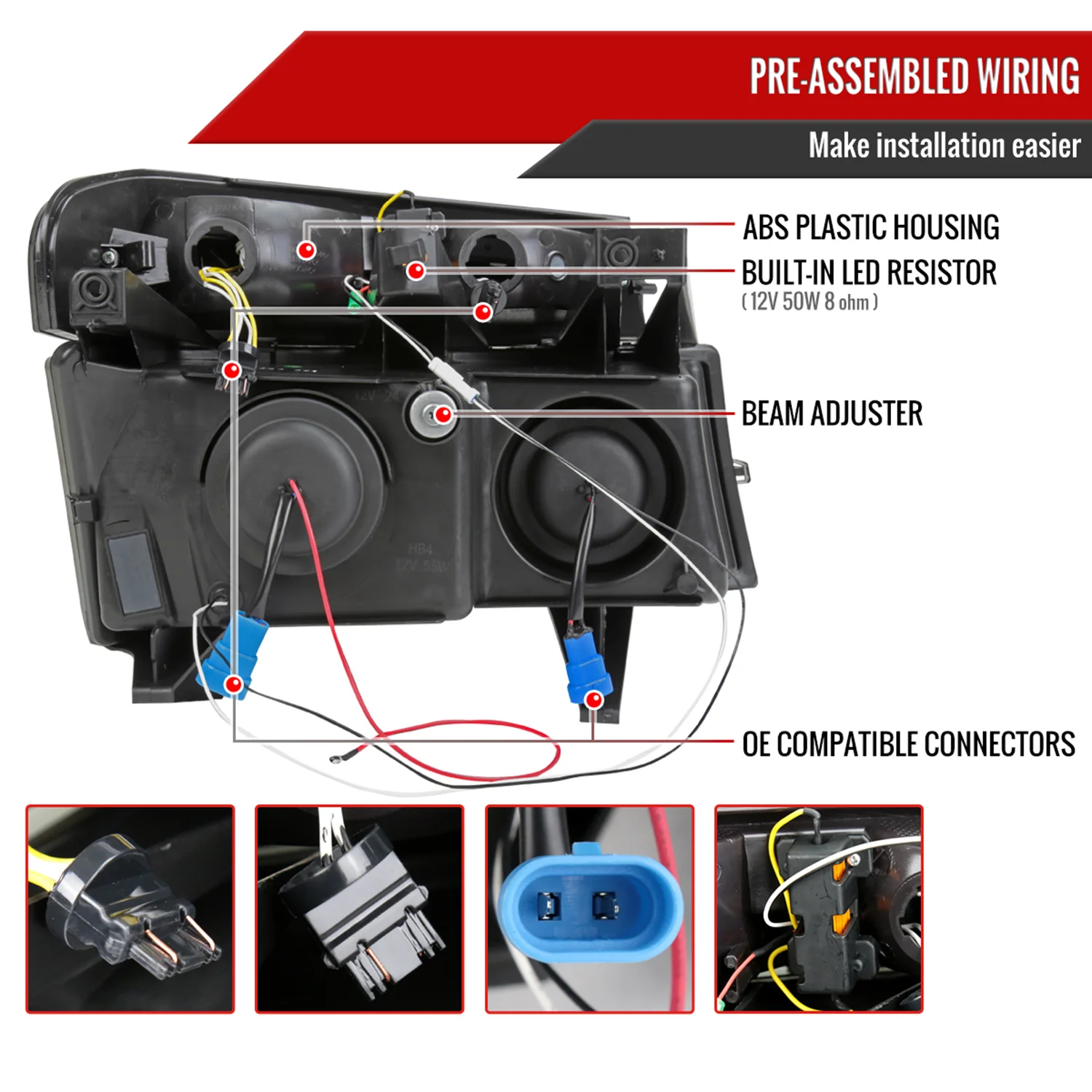 2004-2012 Chevy Colorado/GMC Canyon LED Headlights&Corner Lamp Smoke - Image 7