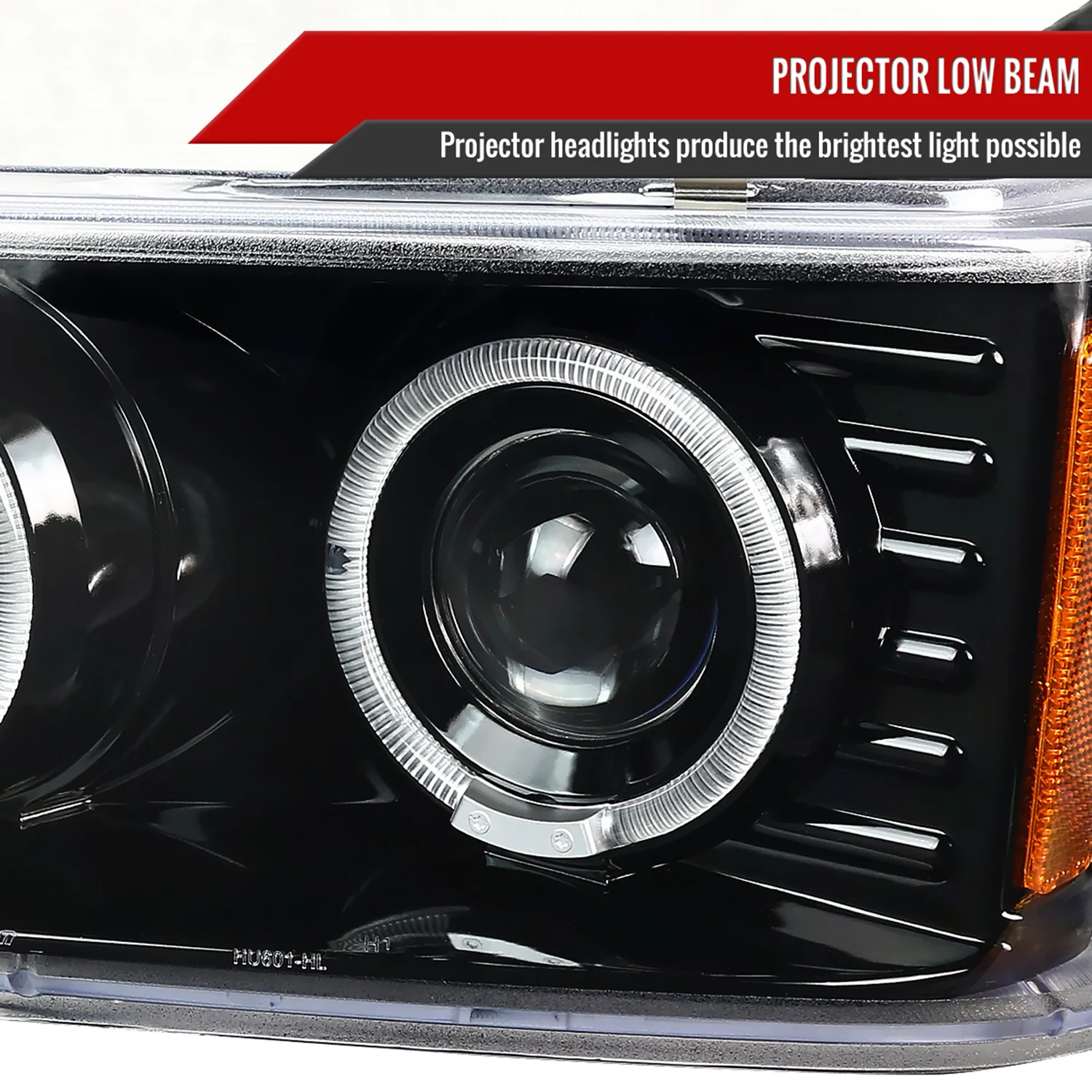 2004-2012 GMC Canyon/ Chevy Colorado Dual Halo Projector Headlights Jet Black - Image 3