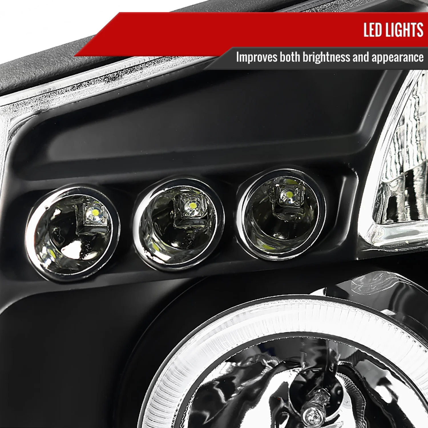 2004-2015 Nissan Titan/ 04-2007 Armada Dual Halo Projector Headlights Matt Black - Image 5
