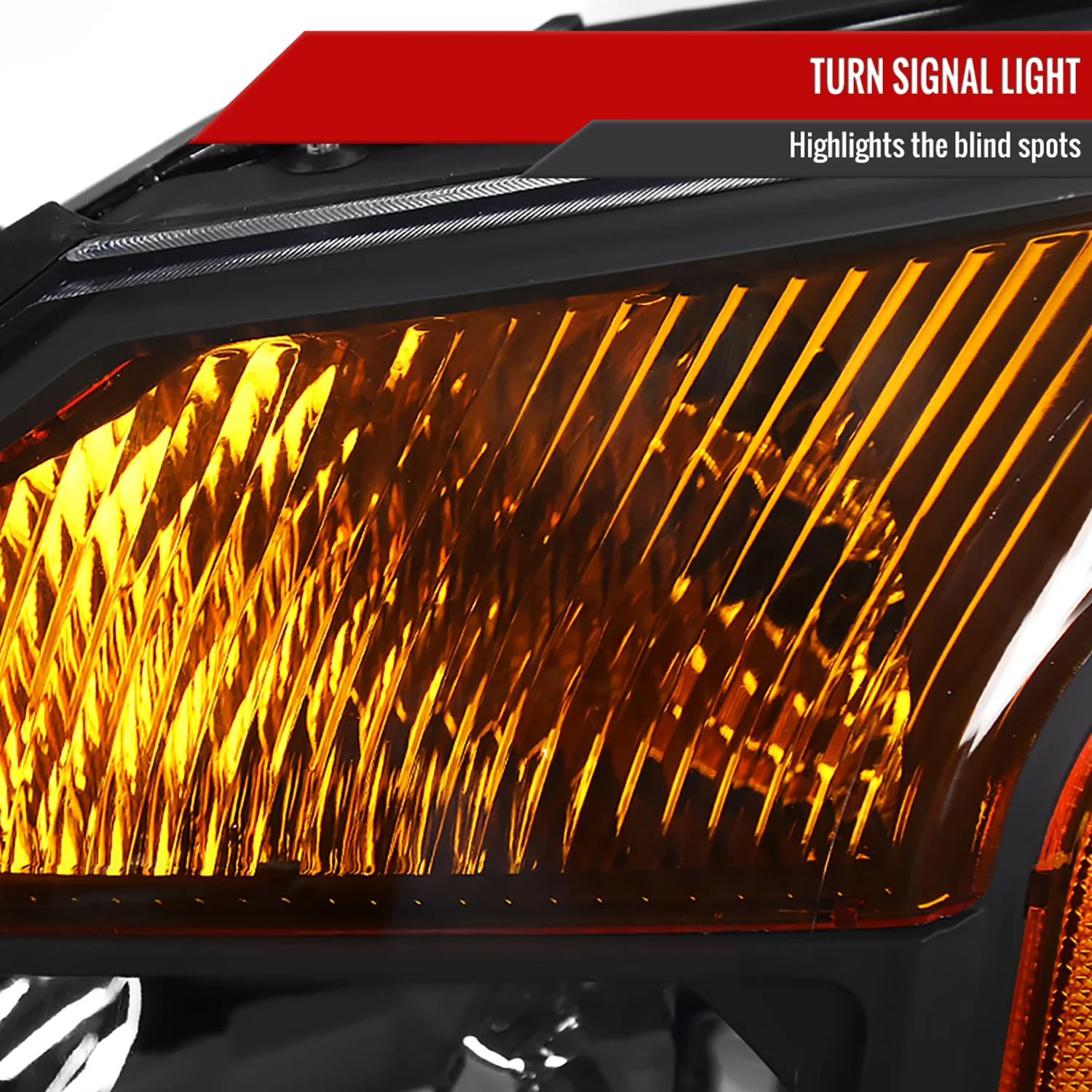 2004-2015 Nissan Titan/ 04-2007 Armada Factory Headlights Amber Reflectors Black - Image 5