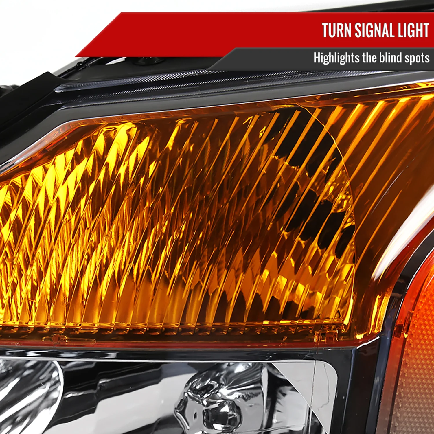 2004-2015 Nissan Titan/04-2007 Armada Factory Headlights Amber Reflectors Chrome - Image 5