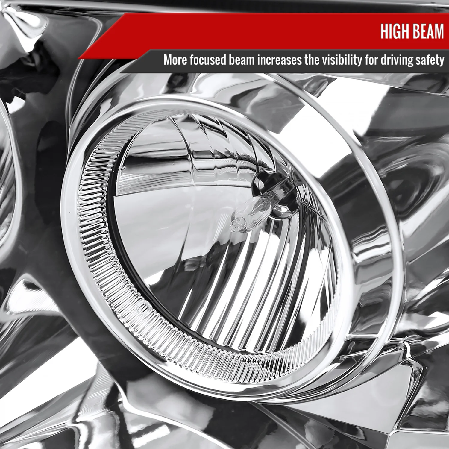 2004-2015 Nissan Titan / 04-2007 Armada LED C-Bar Headlights Signal Chrome - Image 4