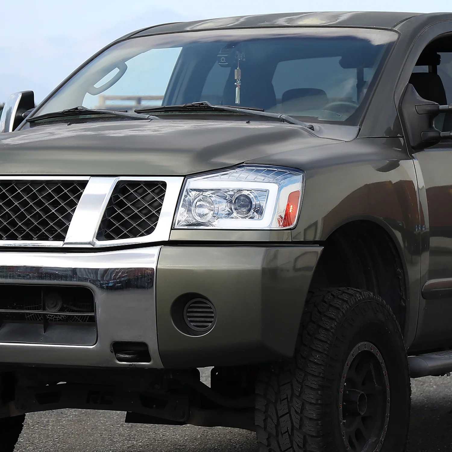 2004-2015 Nissan Titan / 04-2007 Armada LED C-Bar Headlights Signal Chrome - Image 9