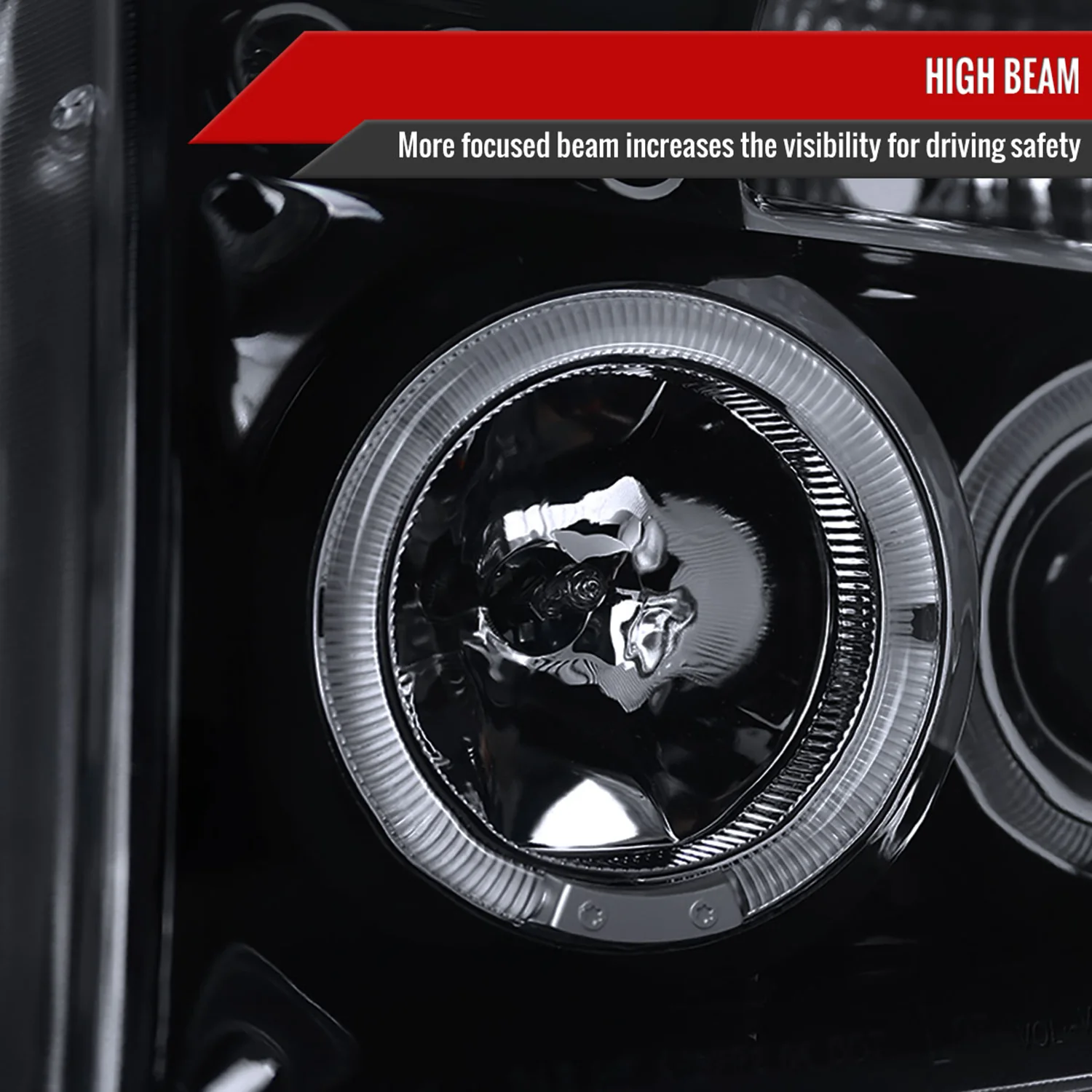 2004-2015 Nissan Titan/ 2004-2007 Armada Dual Halo Projector Headlights Black - Image 4