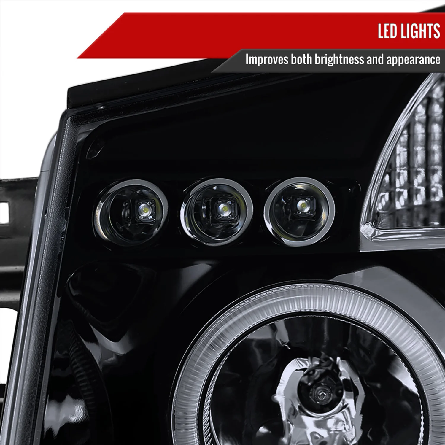 2004-2015 Nissan Titan/ 2004-2007 Armada Dual Halo Projector Headlights Black - Image 5