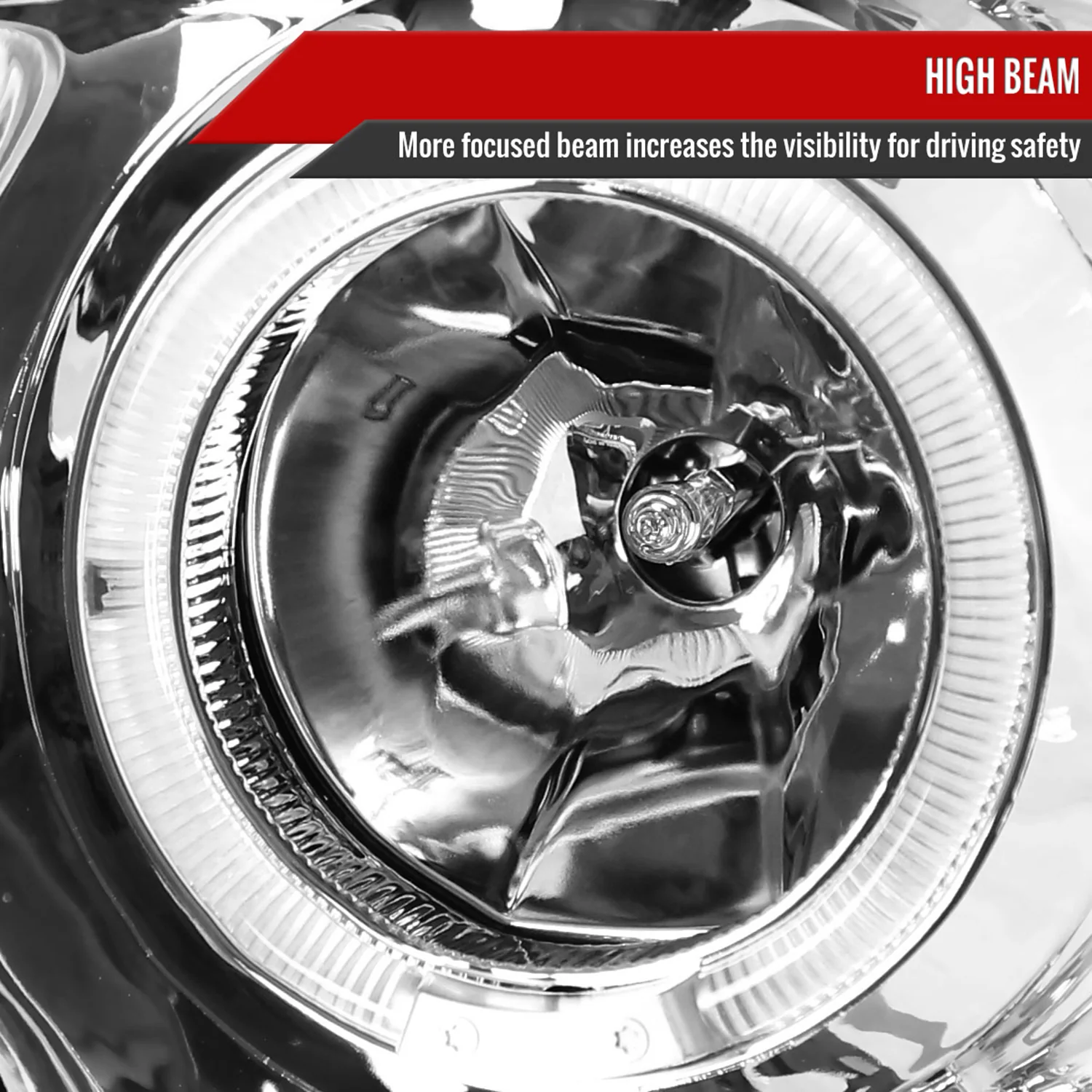 2004-2015 Nissan Titan/ 2004-2007 Armada Dual Halo Projector Headlights Chrome - Image 4