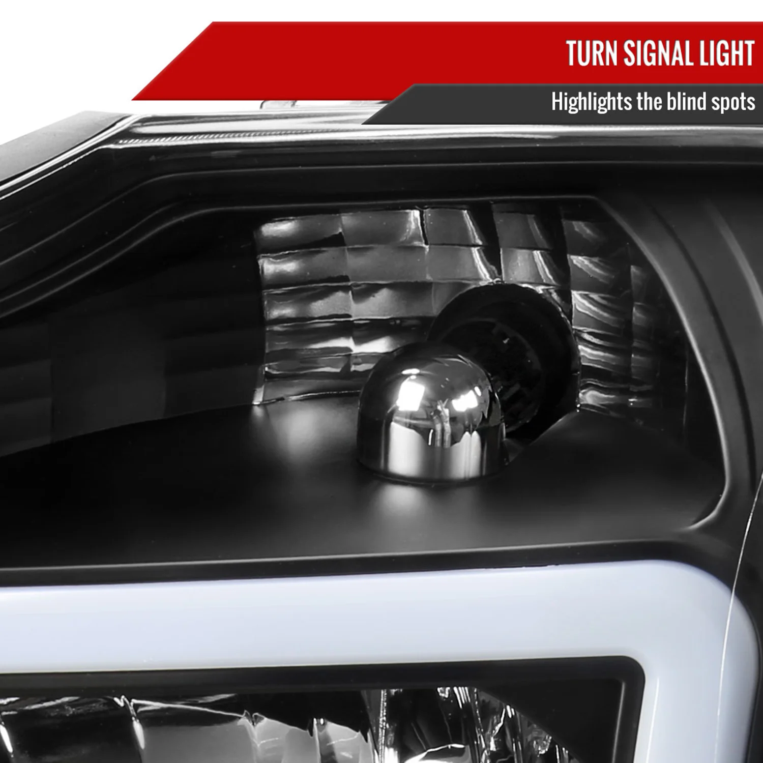 2004-2015 Nissan Titan / 2004-2007 Armada LED Bar Factory Headlights Matt Black - Image 6