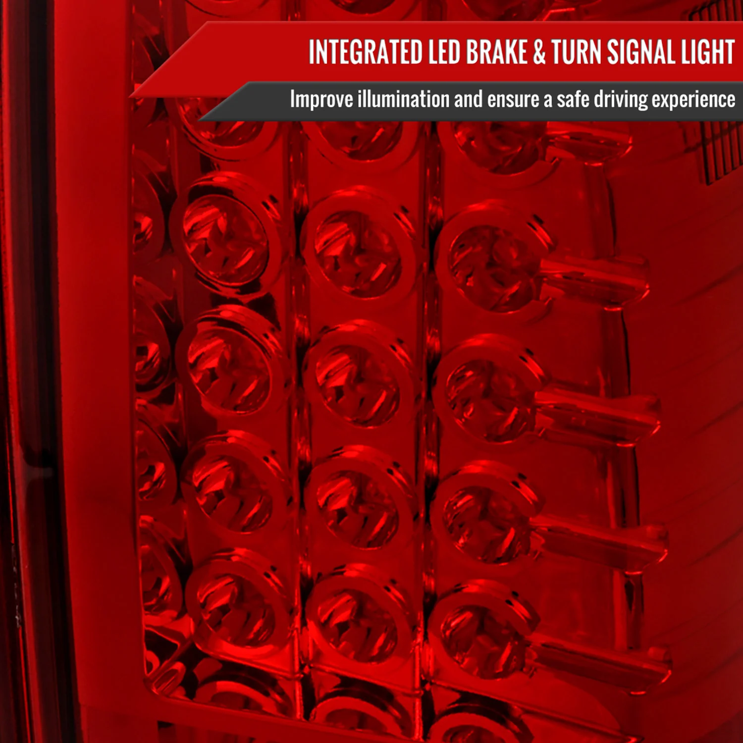 2004-2015 Nissan Titan LED Tail Lights Chrome Housing/Red Clear Lens - Image 3