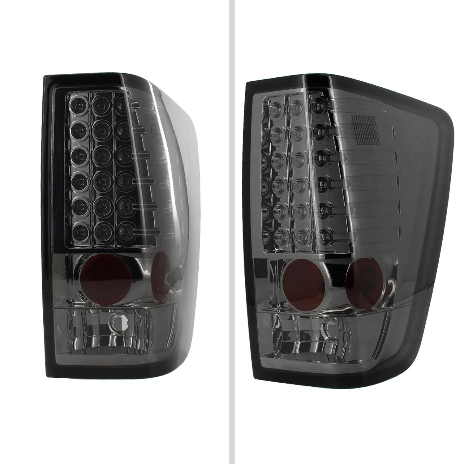 2004-2015 Nissan Titan LED Tail Lights Chrome Housing/Smoke Lens - Image 2