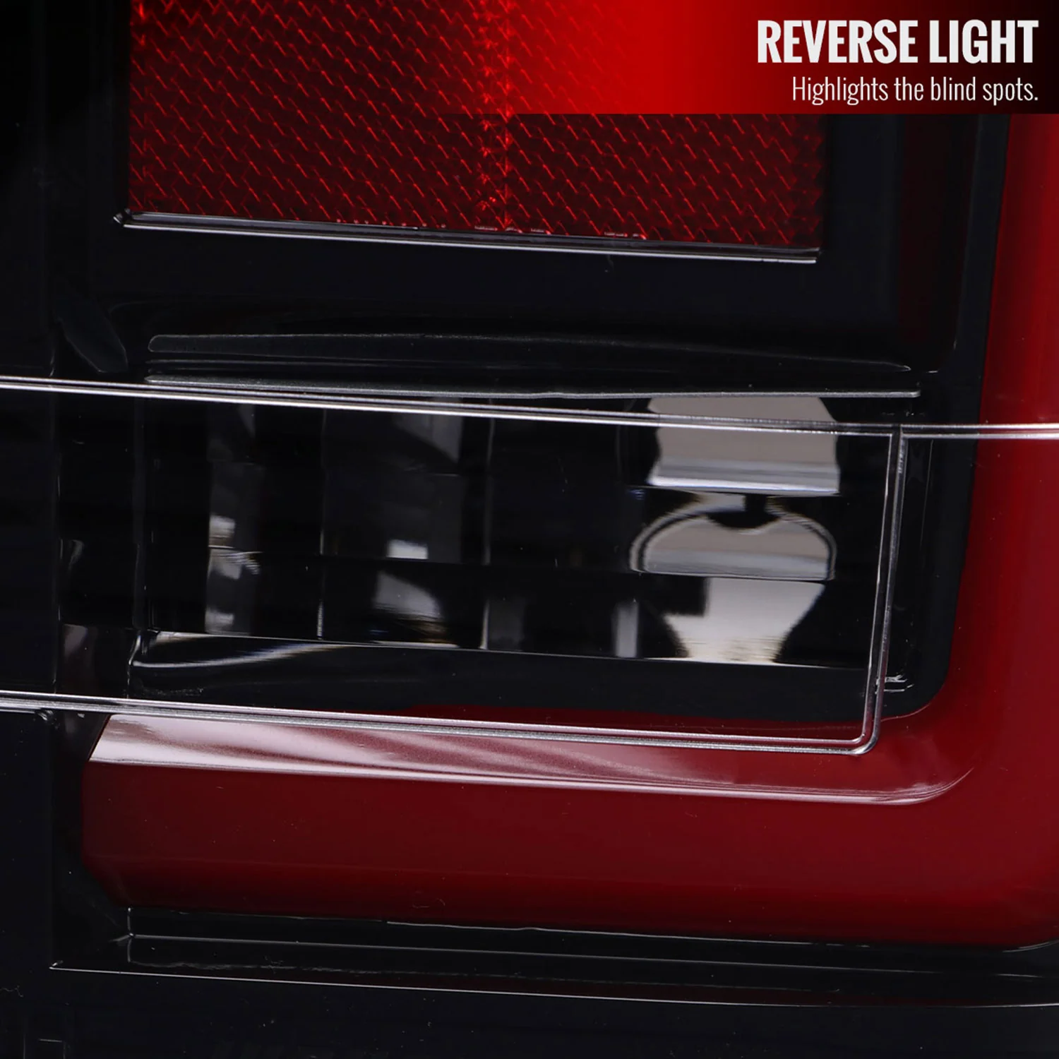2004-2015 Nissan Titan LED Tail Lights with Red LED Tube Jet Black/Clear Lens - Image 5