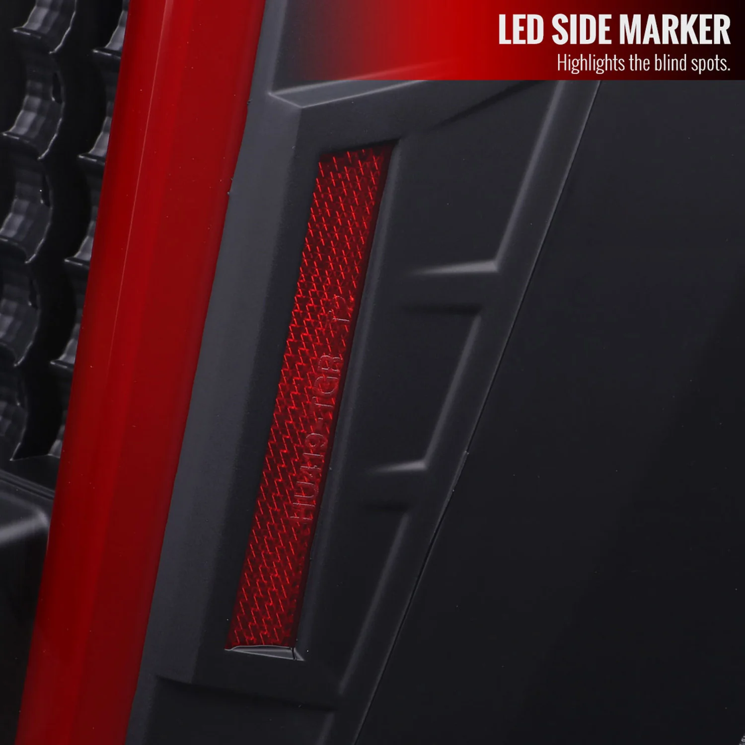 2004-2015 Nissan Titan LED Tail Lights with Red LED Tube Matte Black/Clear - Image 5