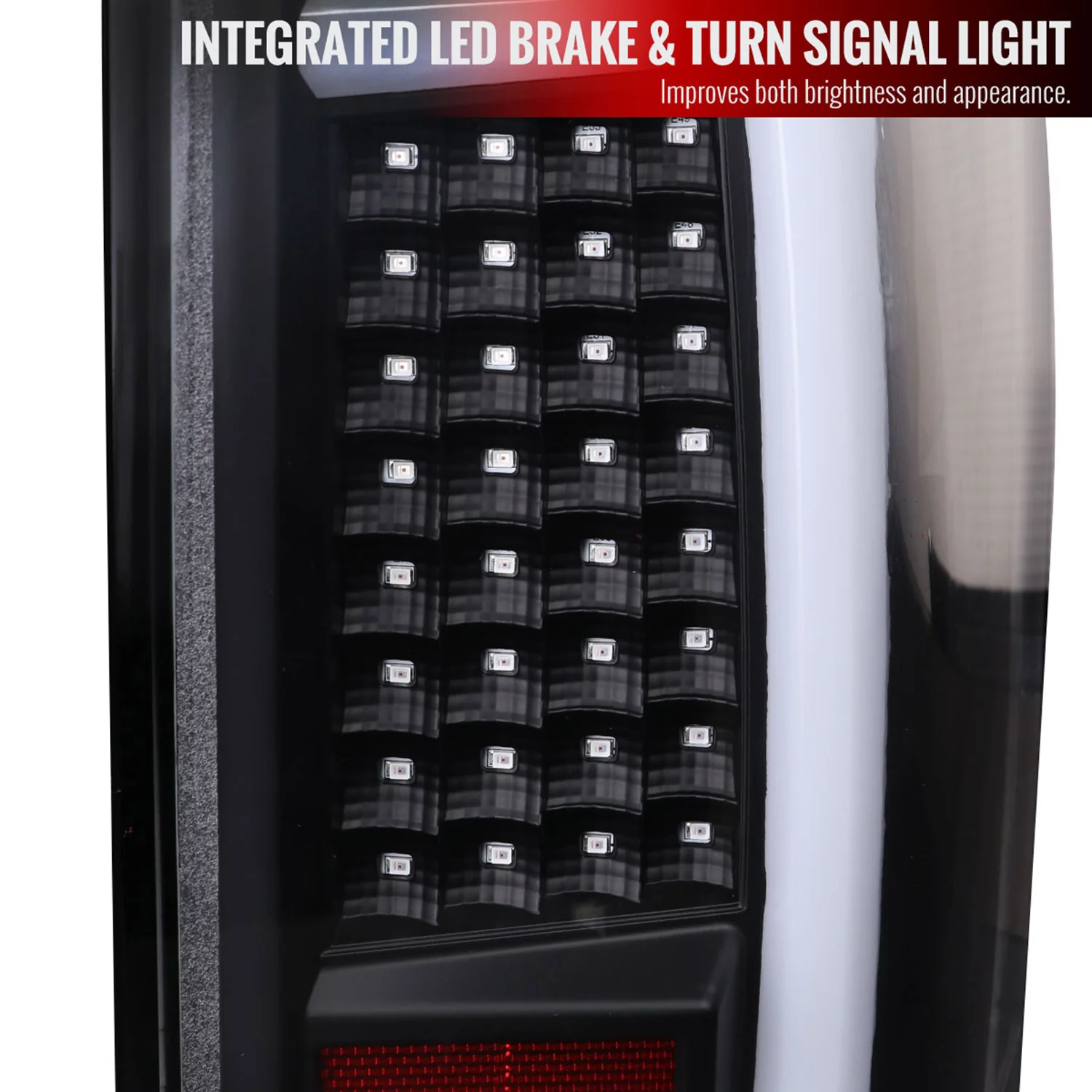 2004-2015 Nissan Titan LED Tail Lights with White LED Tube Matte Black/Clear - Image 2
