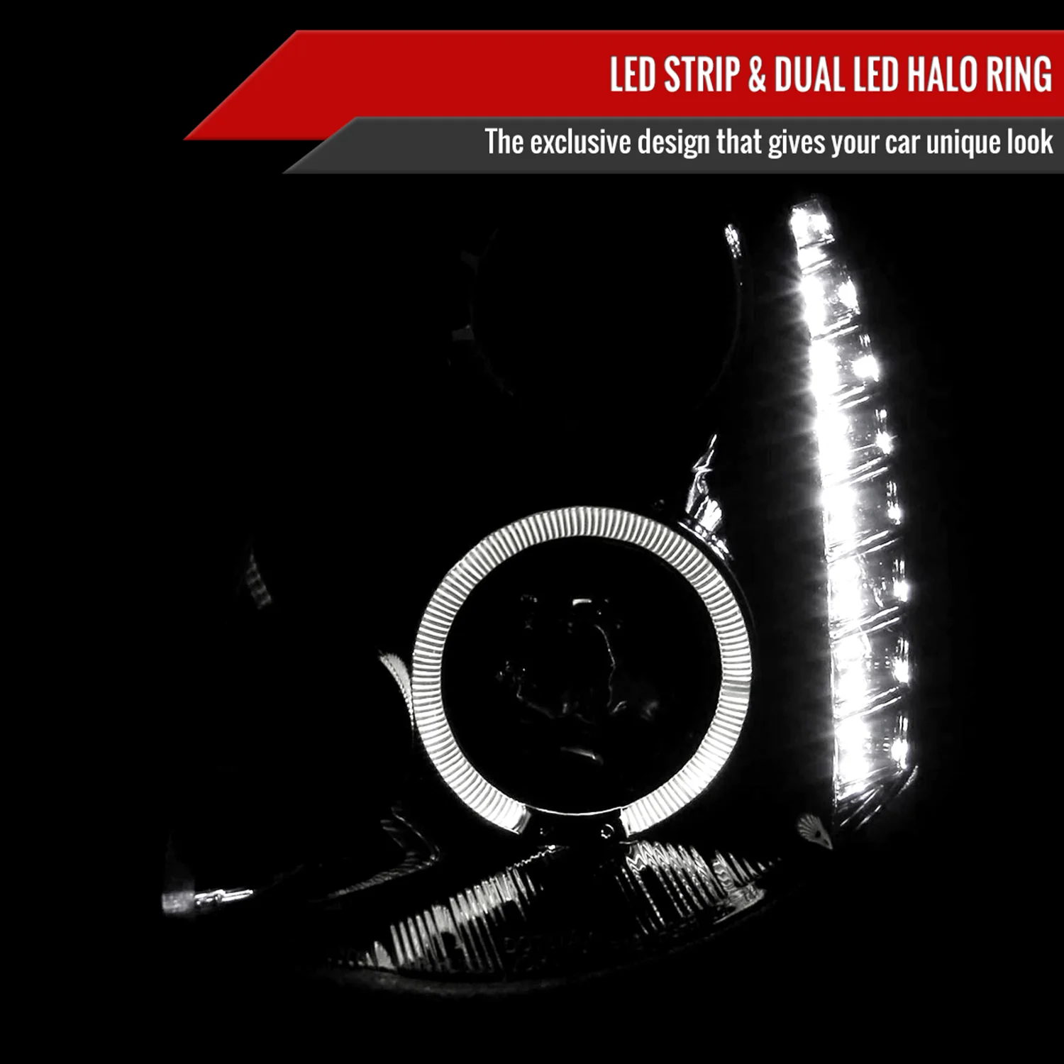 2005-2006 Infiniti G35 Sedan Halo Projector Headlights SMD LED Light Black - Image 2