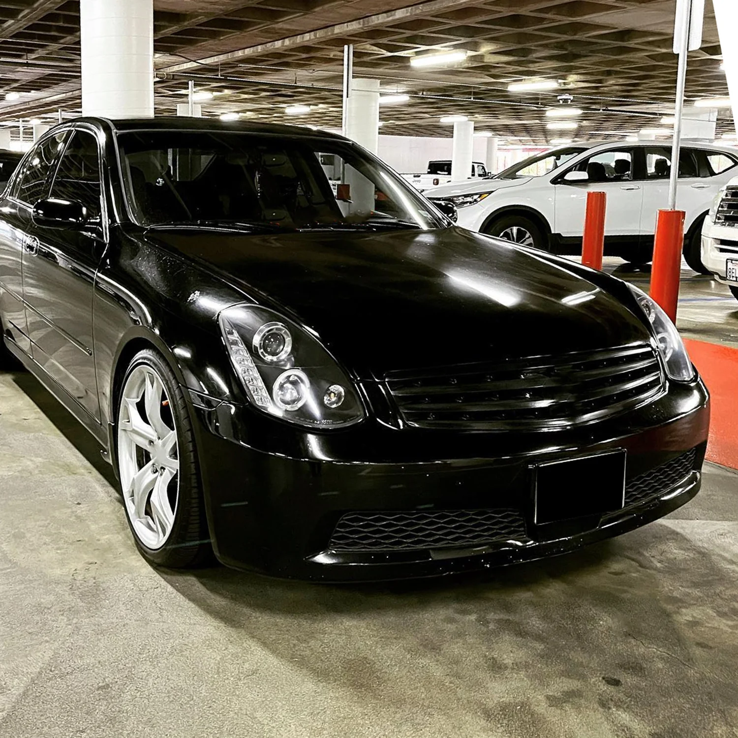 2005-2006 Infiniti G35 Sedan Halo Projector Headlights SMD LED Light Black - Image 9