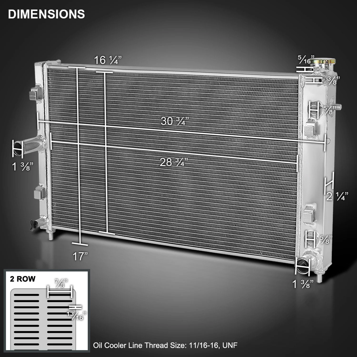 2005-2006 Pontiac GTO 6.0L V8 2-Row Aluminum Performance Radiator - Image 9