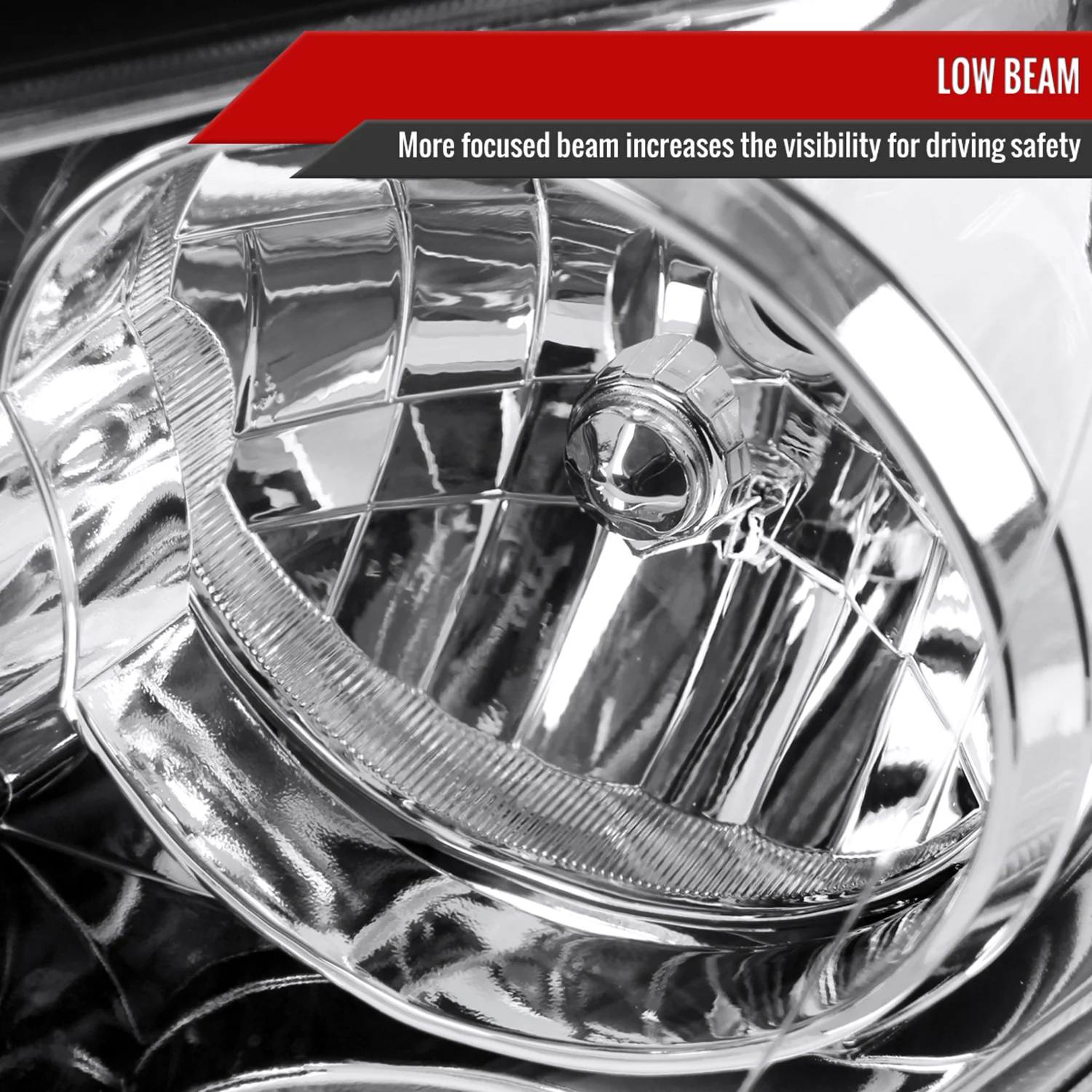 2005-2006 Toyota Camry Factory Crystal Headlights Amber Reflector Chrome/Clear - Image 3