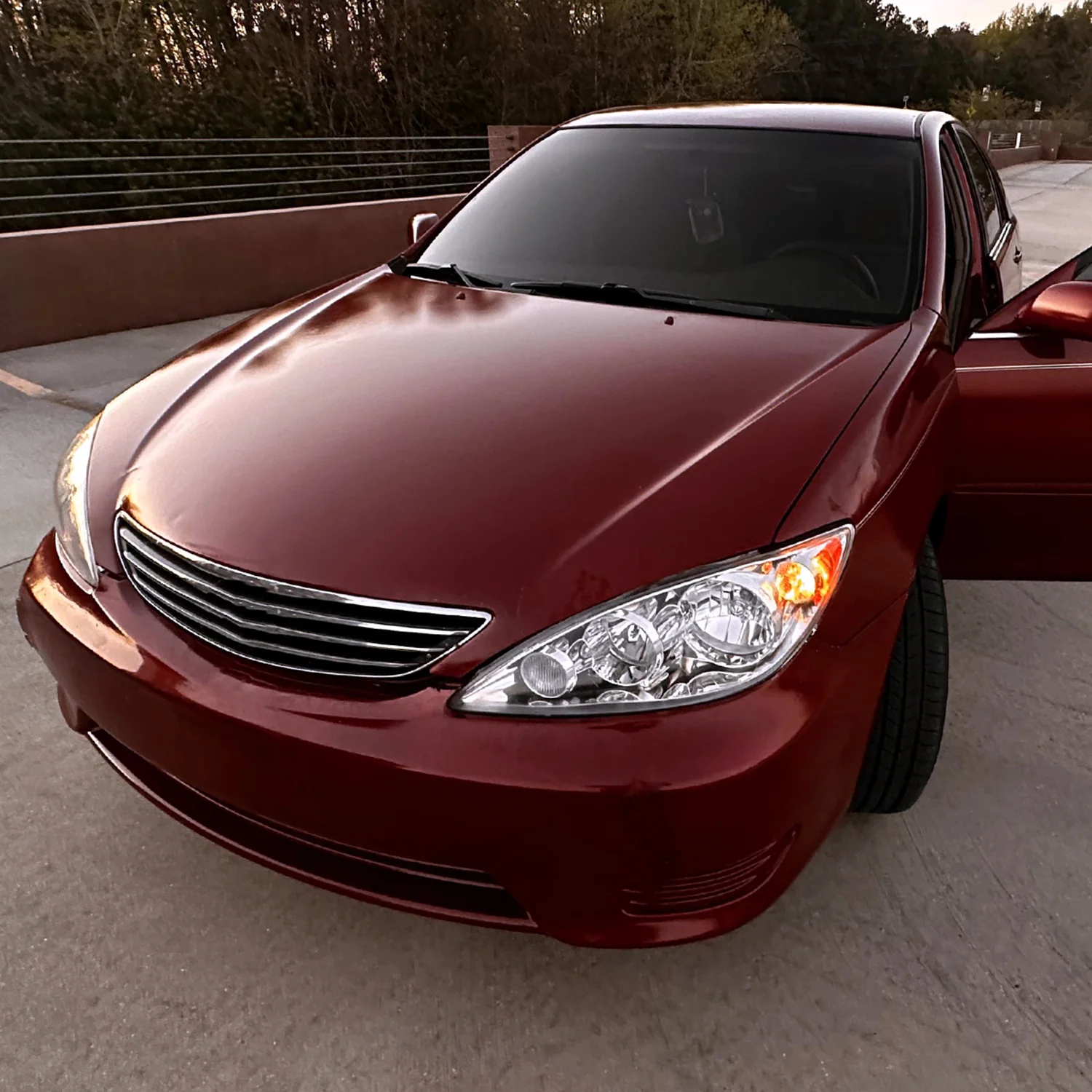 2005-2006 Toyota Camry Factory Crystal Headlights Amber Reflector Chrome/Clear - Image 9
