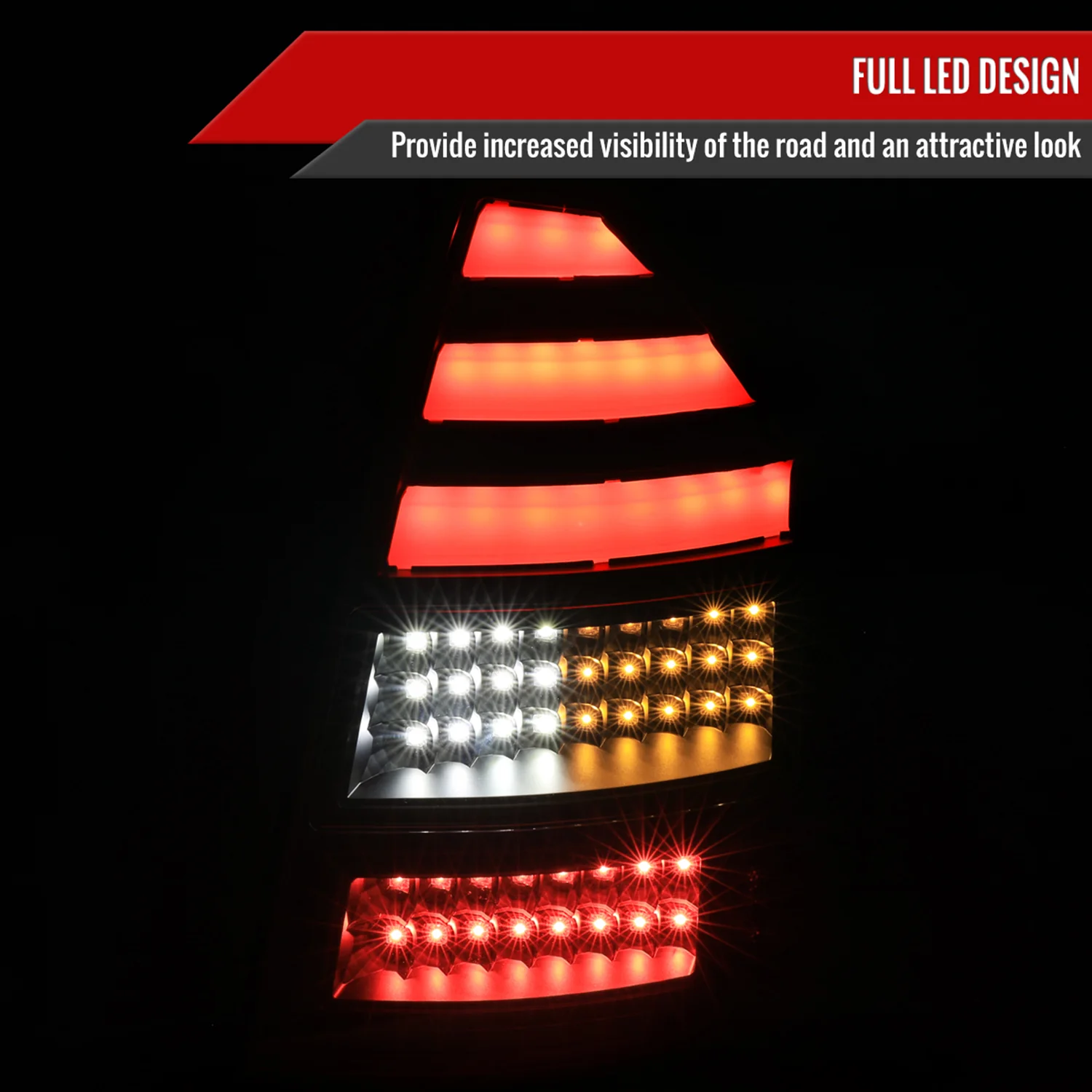 2005-2007 Chrysler 300C V2 LED Tail Lights Matte Black Housing/Clear Lens - Image 2