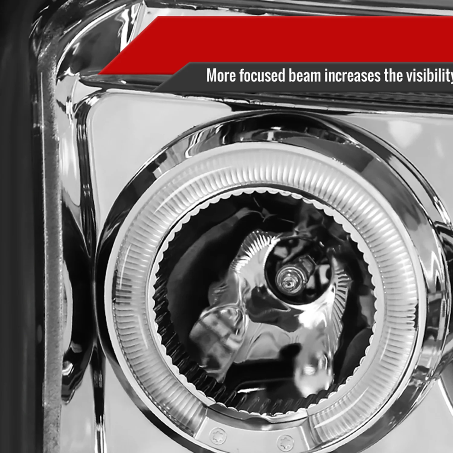 2005-2007 Dodge Dakota Dual Halo Projector Headlights Chrome/Clear Lens - Image 3