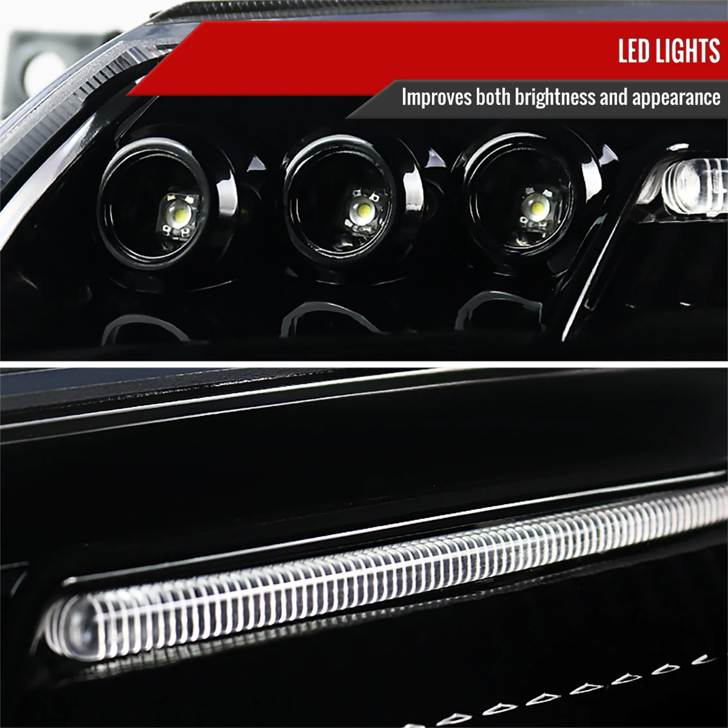 2005-2007 Dodge Magnum Dual Halo Projector Headlights Jet Black/Clear Lens - Image 5