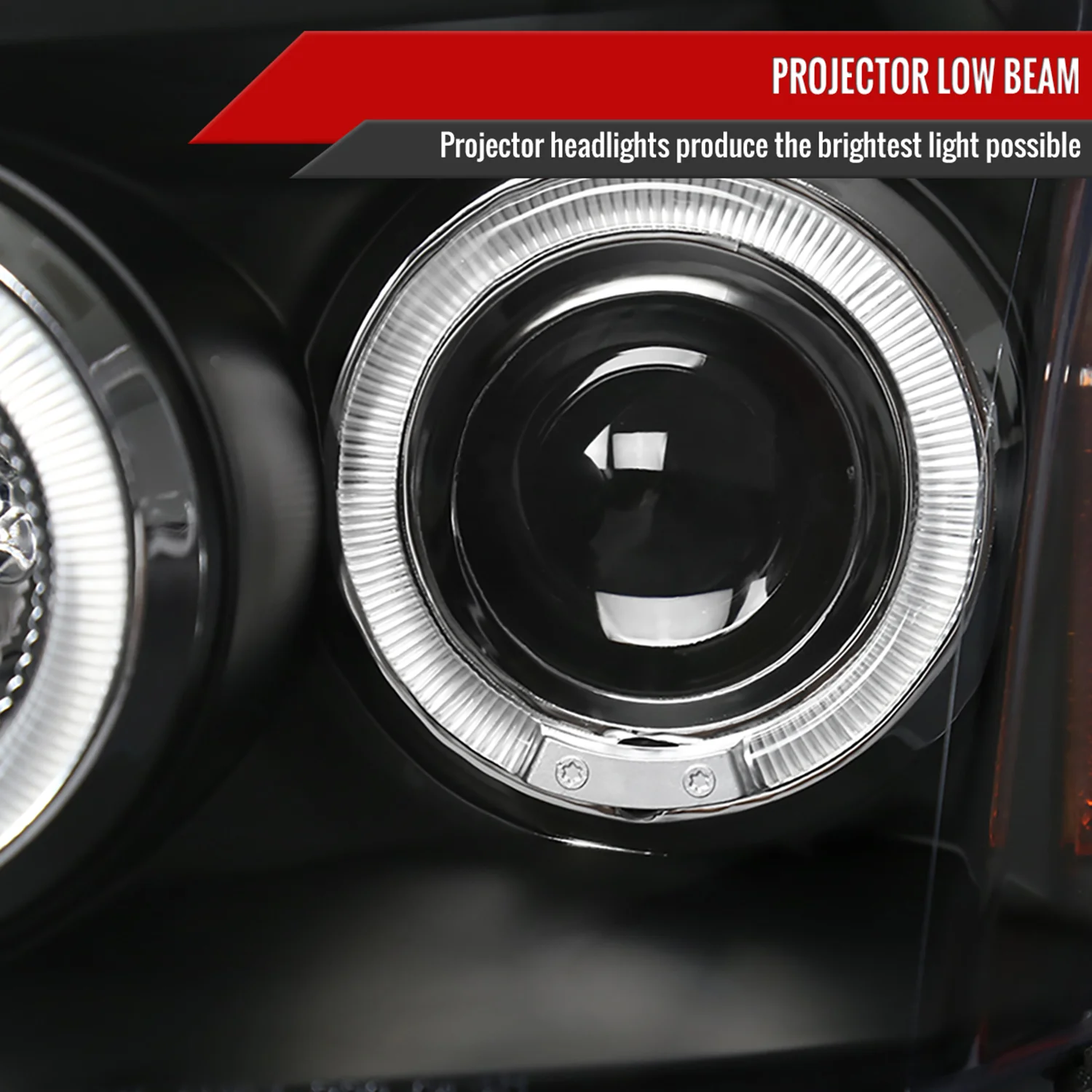 2005-2007 Dodge Magnum Dual Halo Projector Headlights Matte Black/Clear Lens - Image 3
